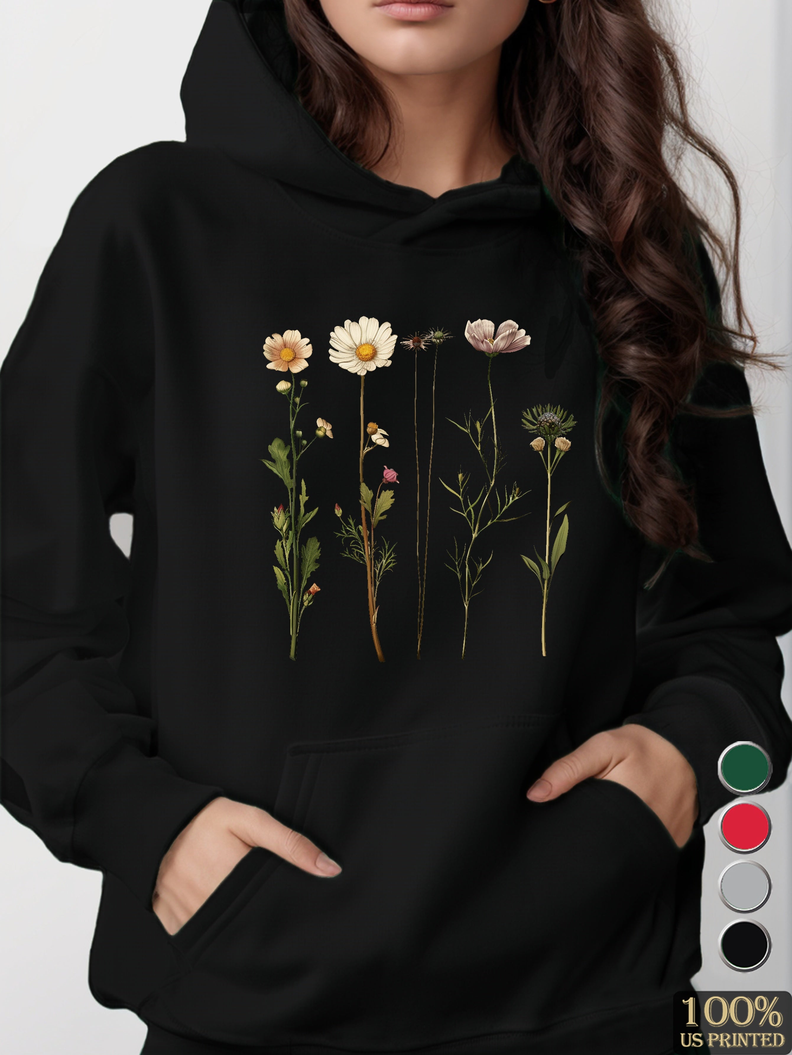 Vintage Botanical Illustrations women's hooded sweatshirt