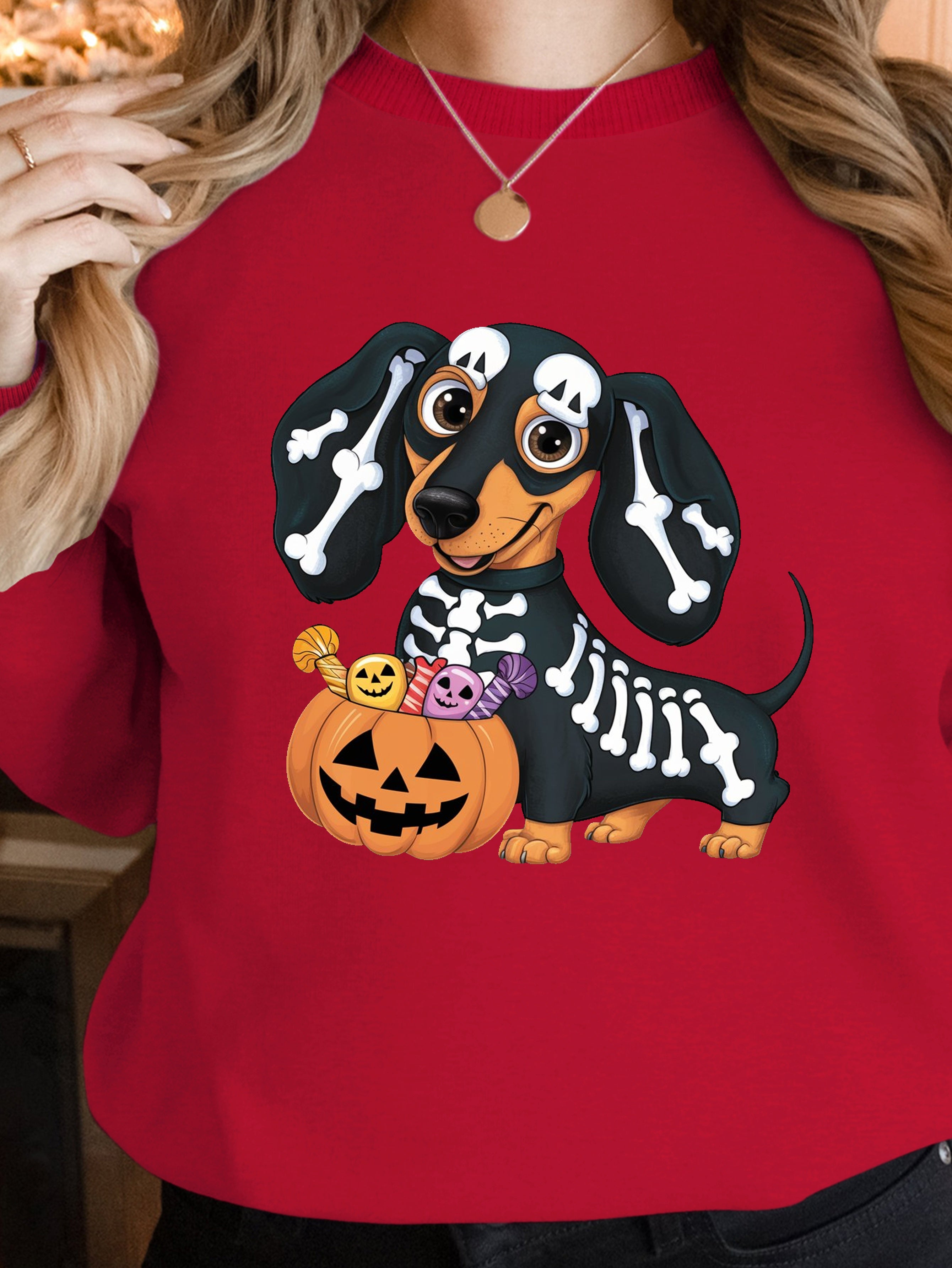 Halloween dachshund women's sweatshirts