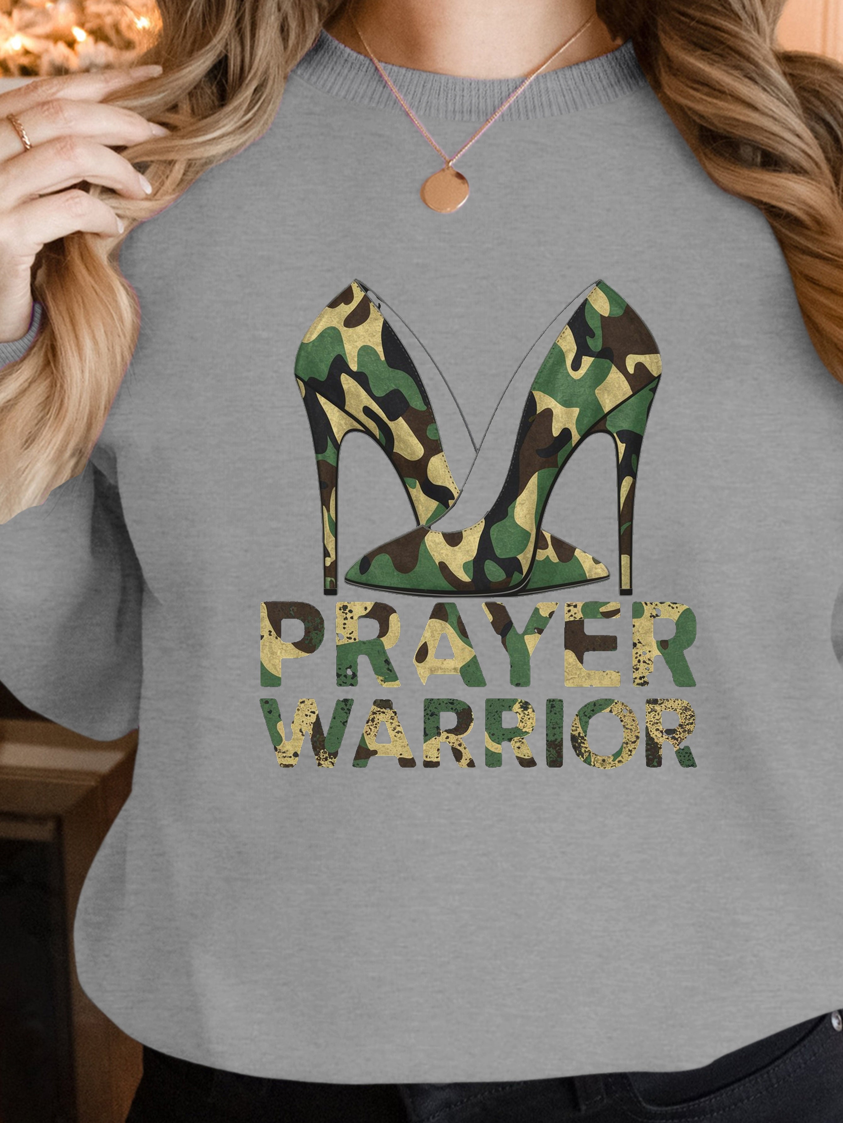 PRAYER WARRIOR high heeled shoes women's sweatshirts