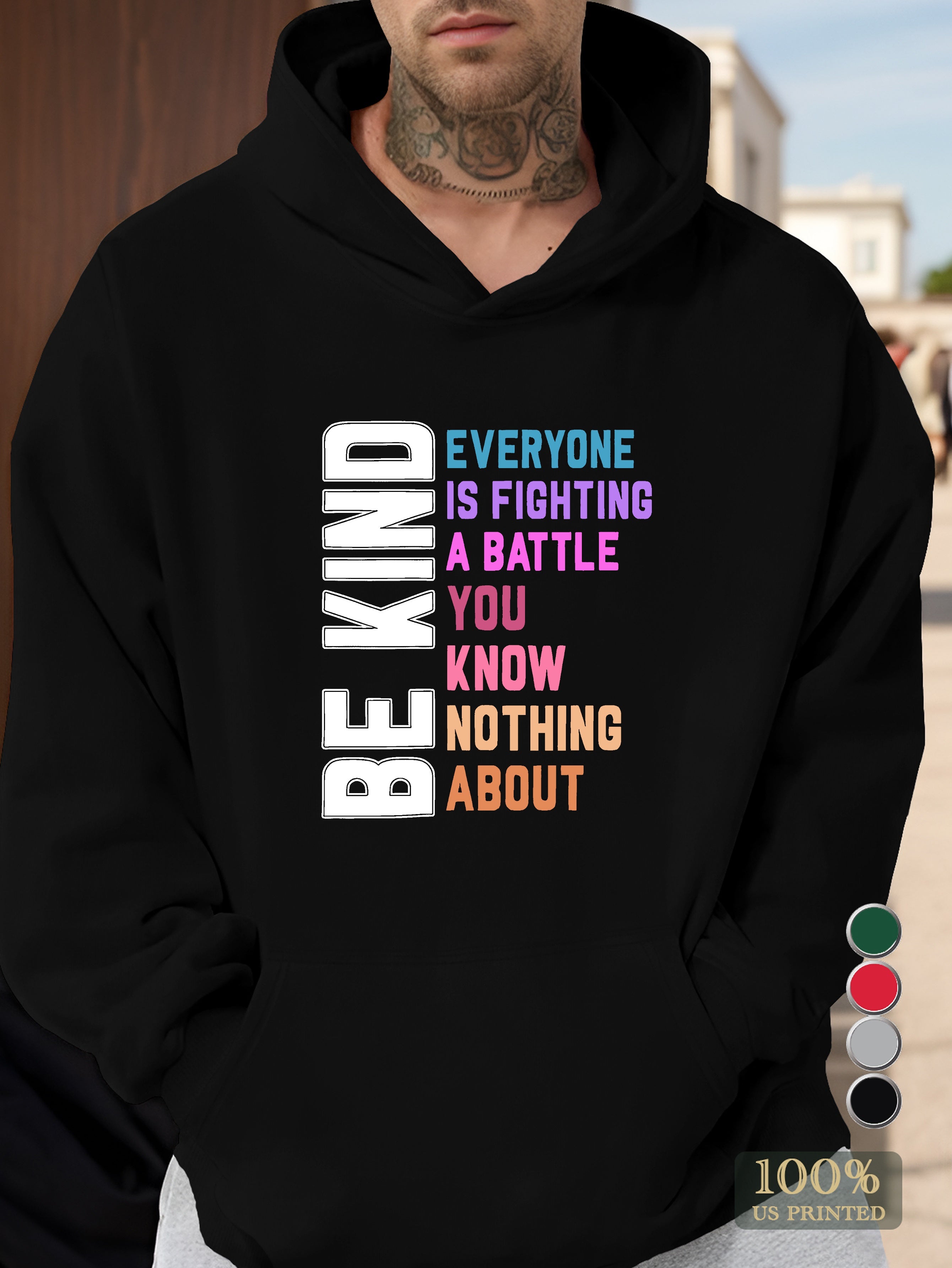 BE KIND Men's hooded sweatshirt