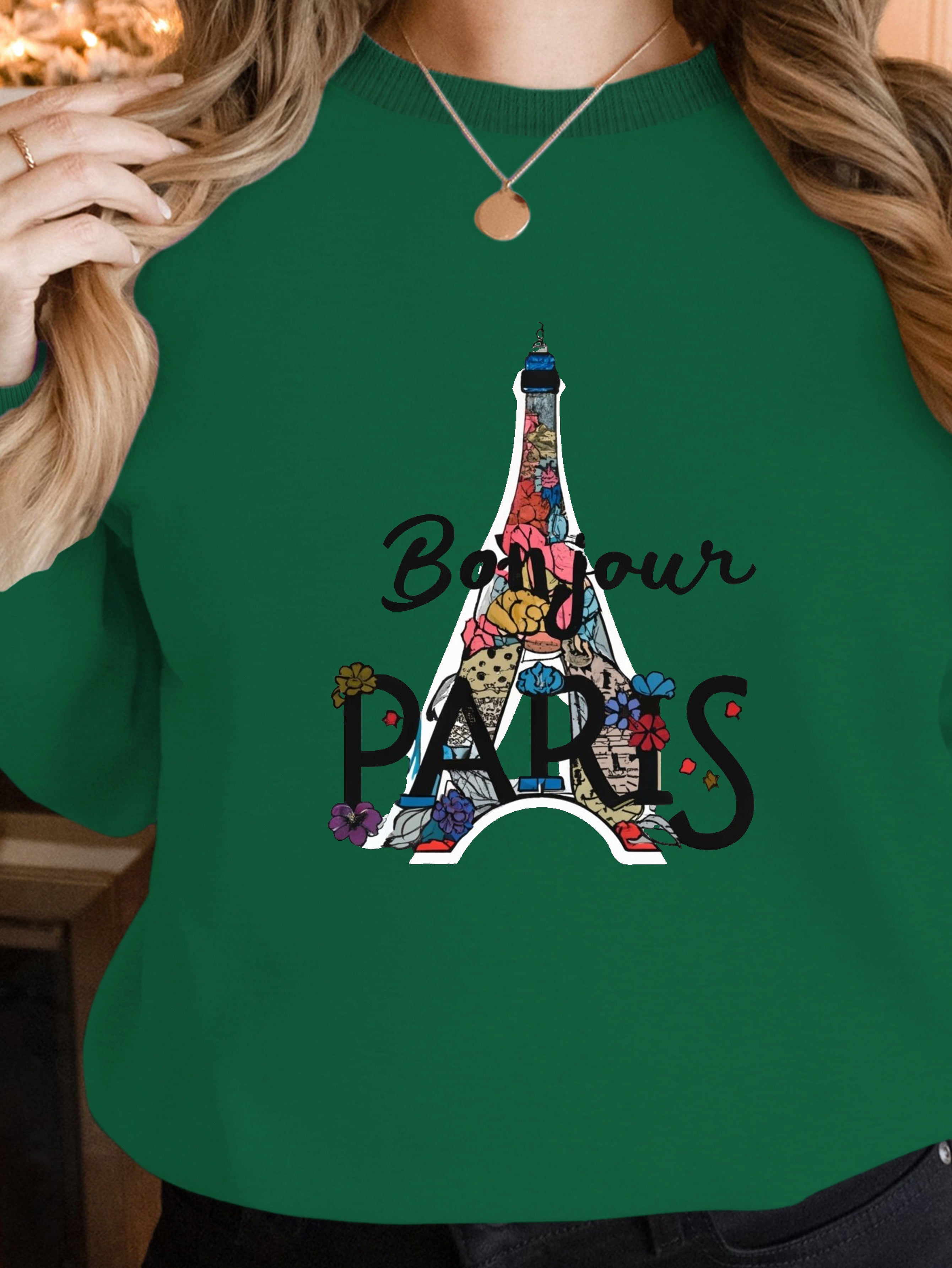 Hello Paris Typography women's sweatshirts