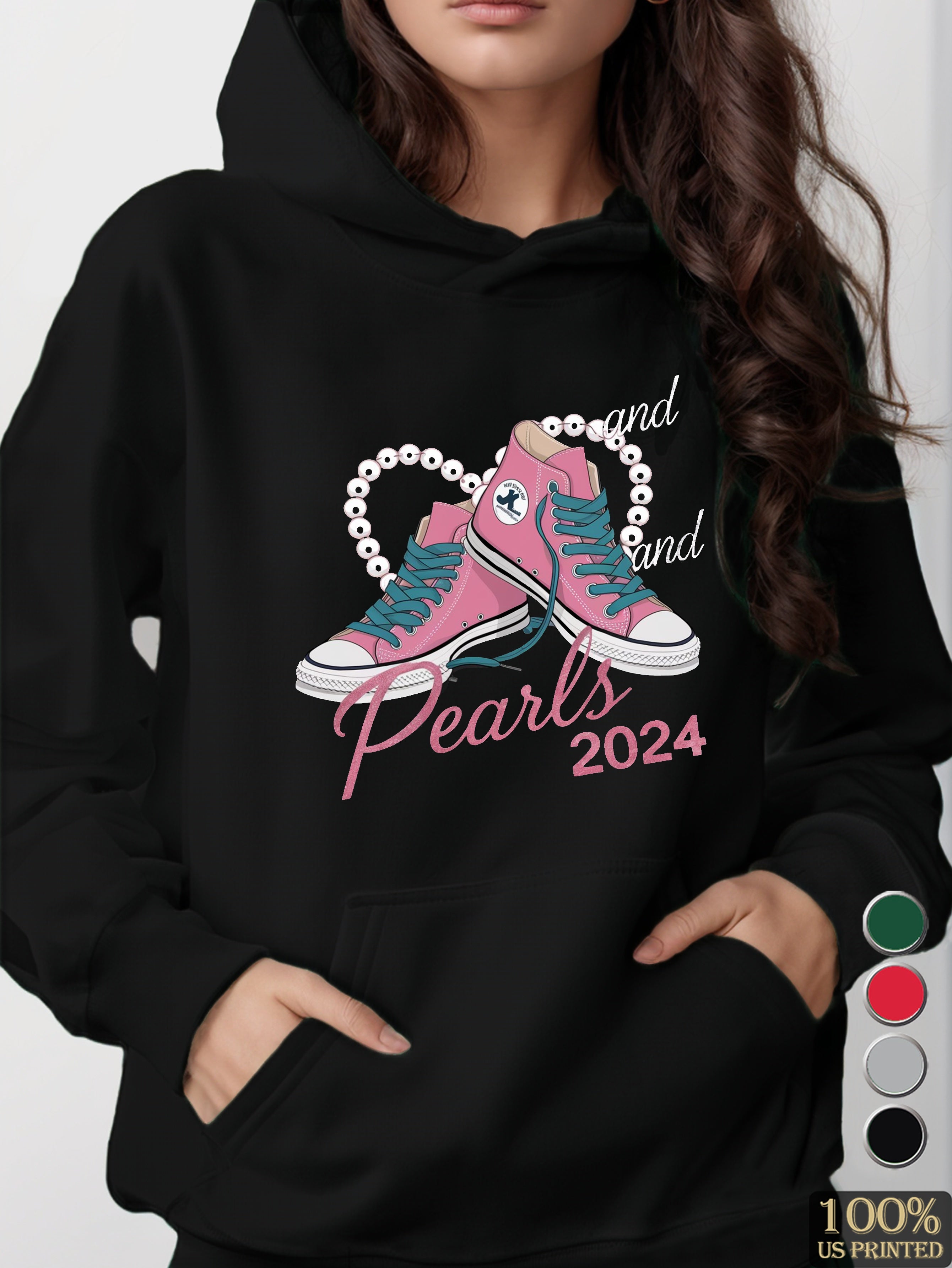 CHUCKS and Pearls women's hooded sweatshirt