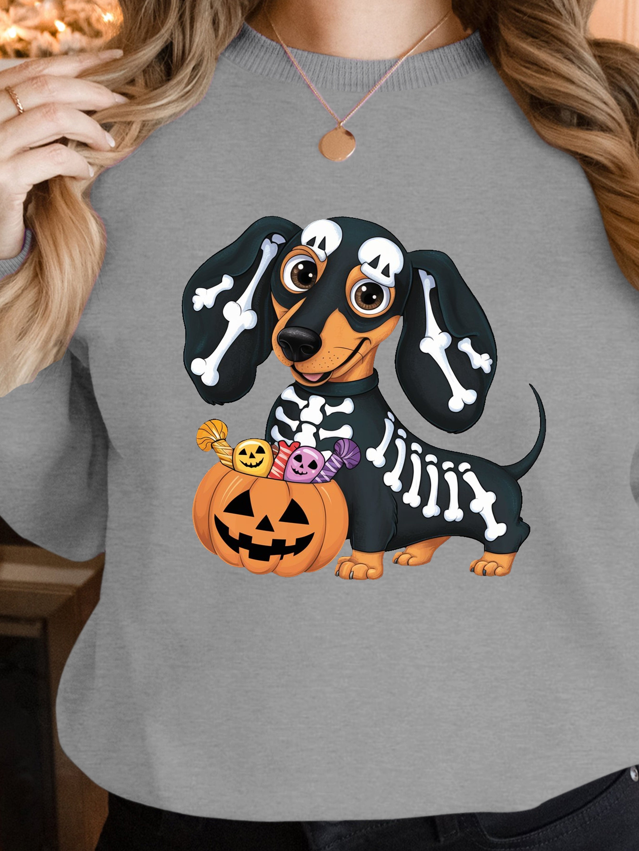 Halloween dachshund women's sweatshirts