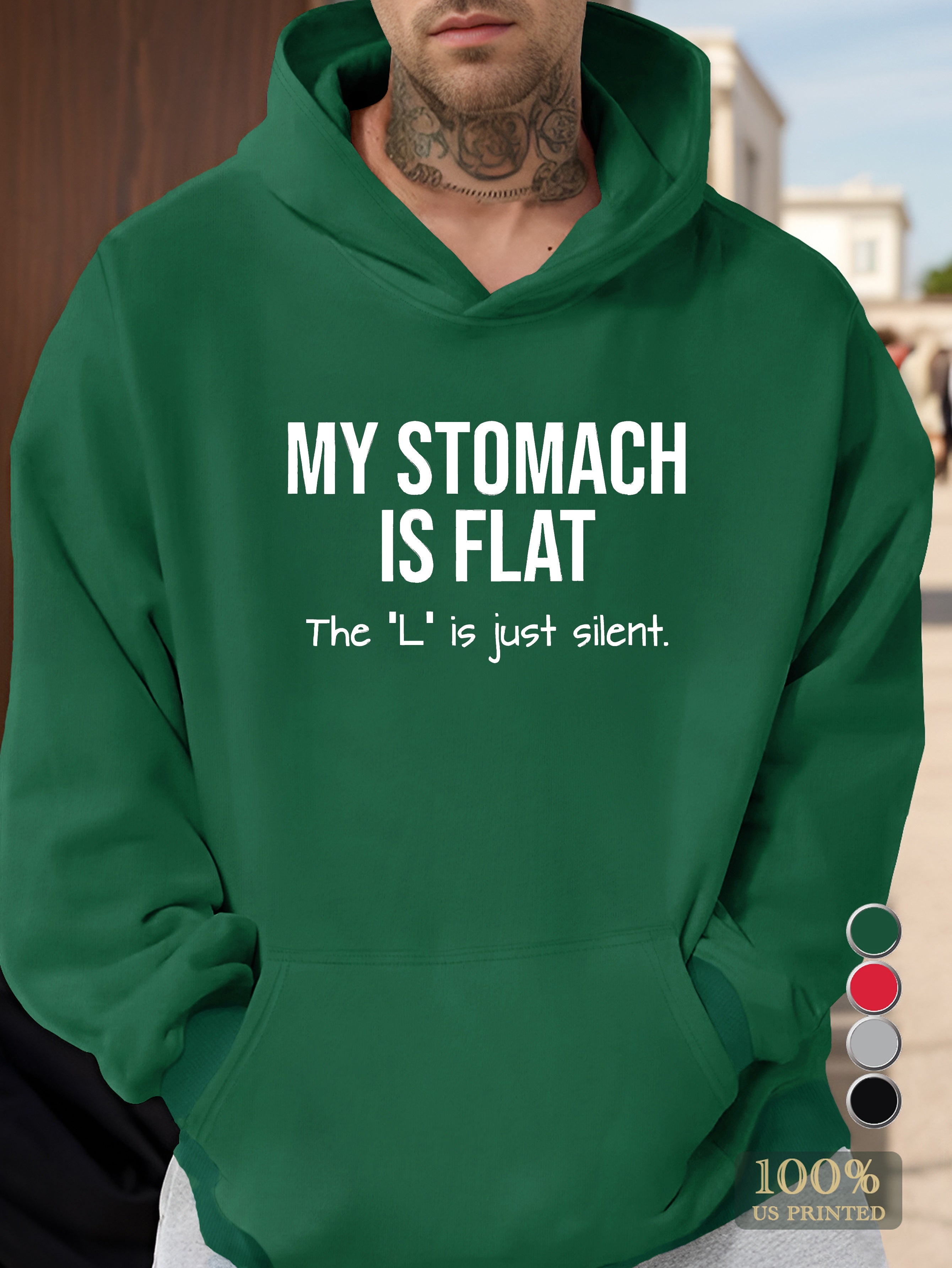 I m Not Fat Men's hooded sweatshirt