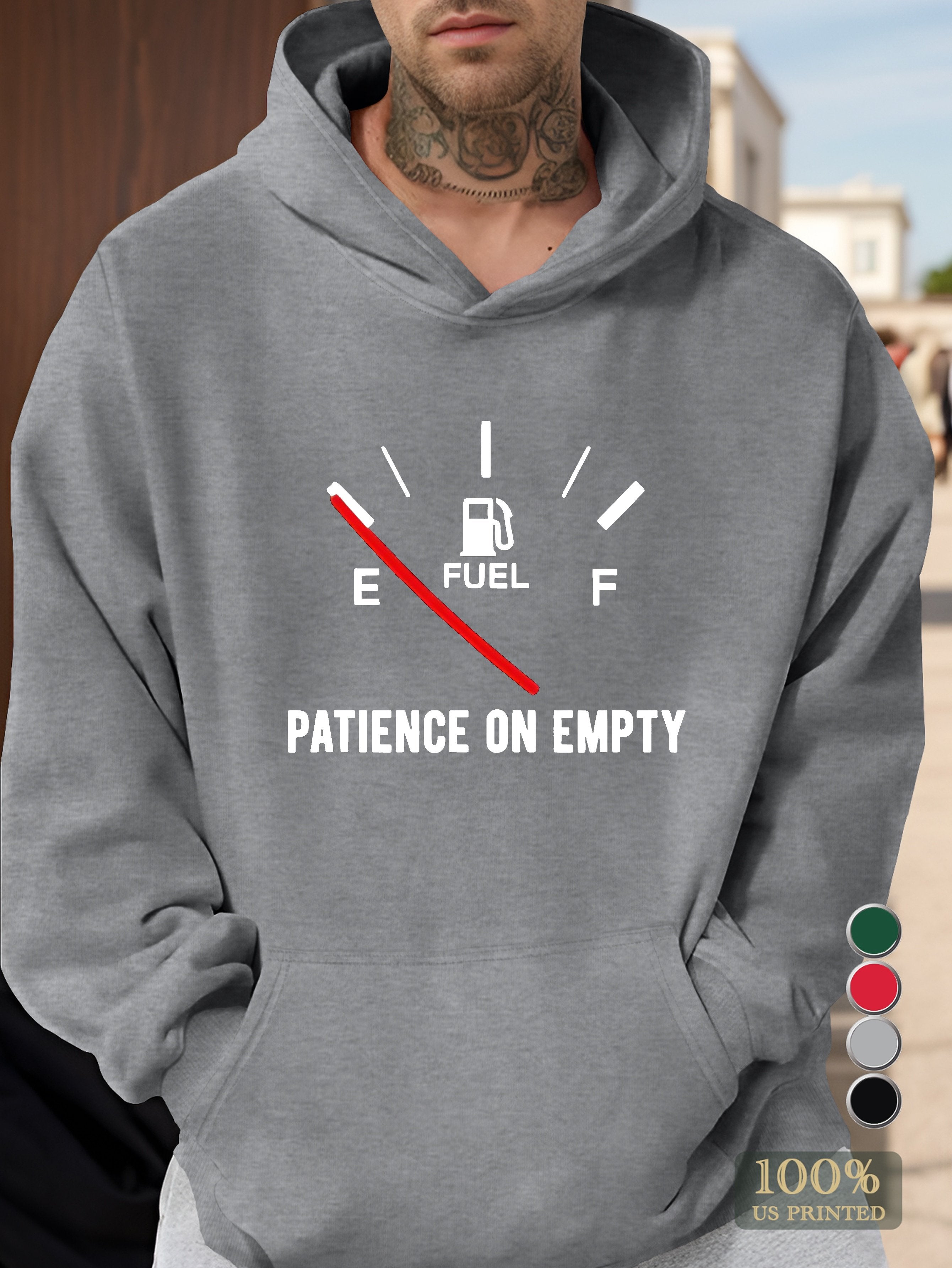 PATIENCE ON EMPTY Men's hooded sweatshirt