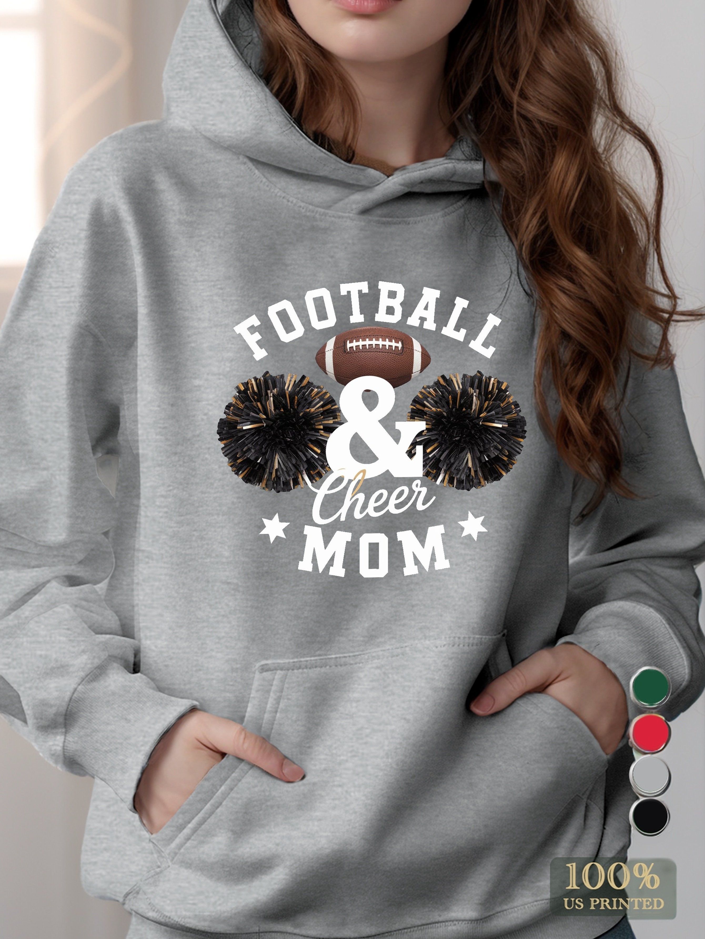 FOOTBALL cheer MOM women's hooded sweatshirt
