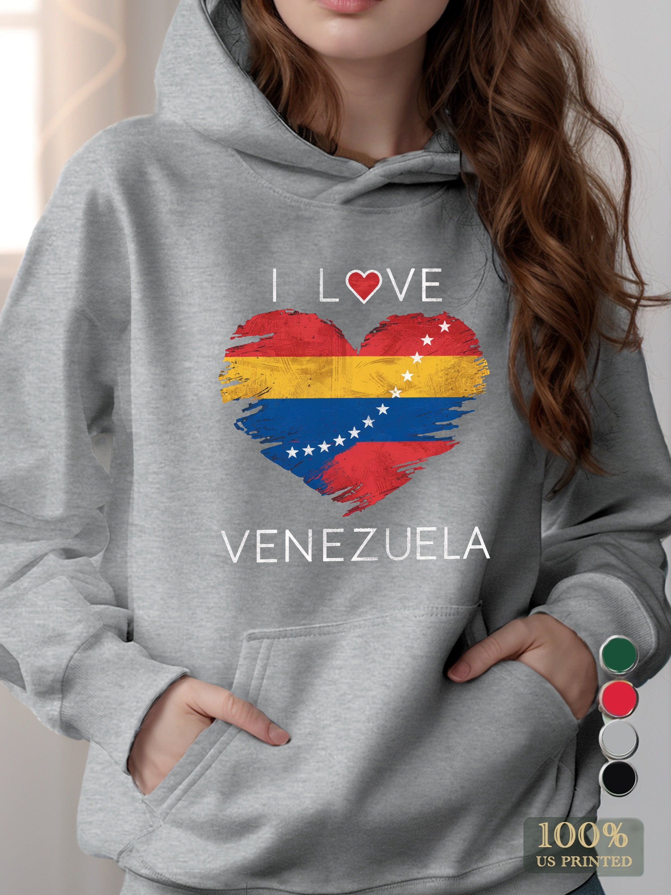 heart symbol for Venezuela women's hooded sweatshirt