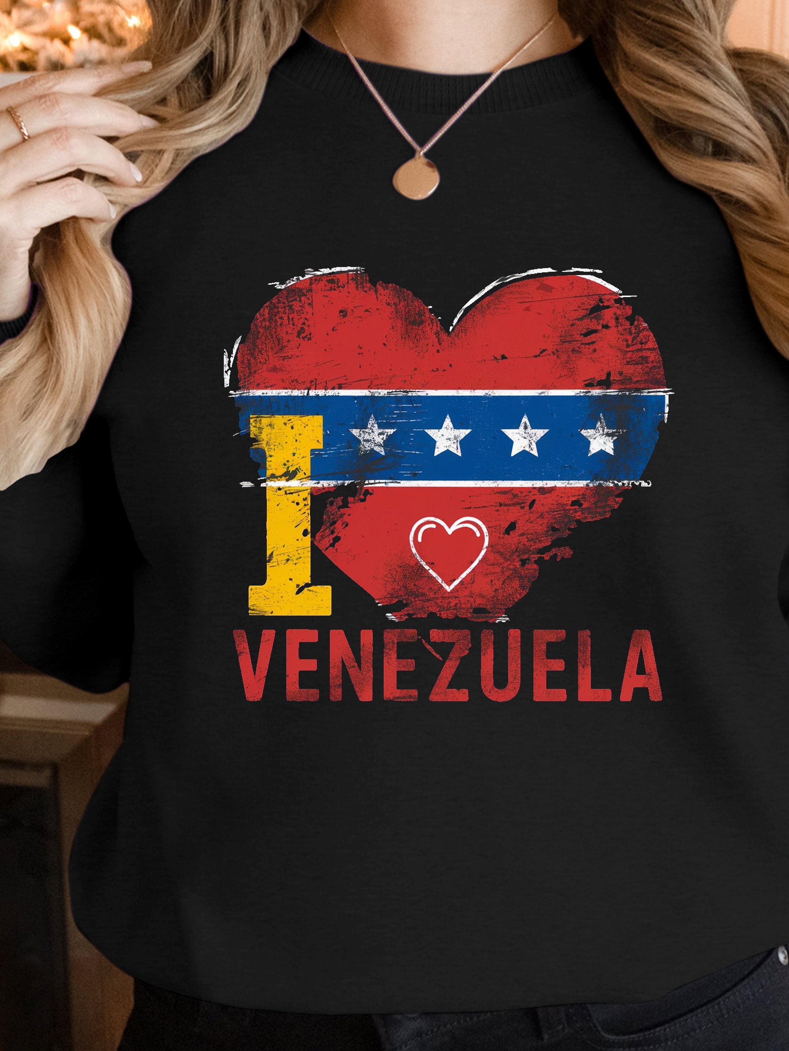 Venezuelan flag heart illustration women's sweatshirts