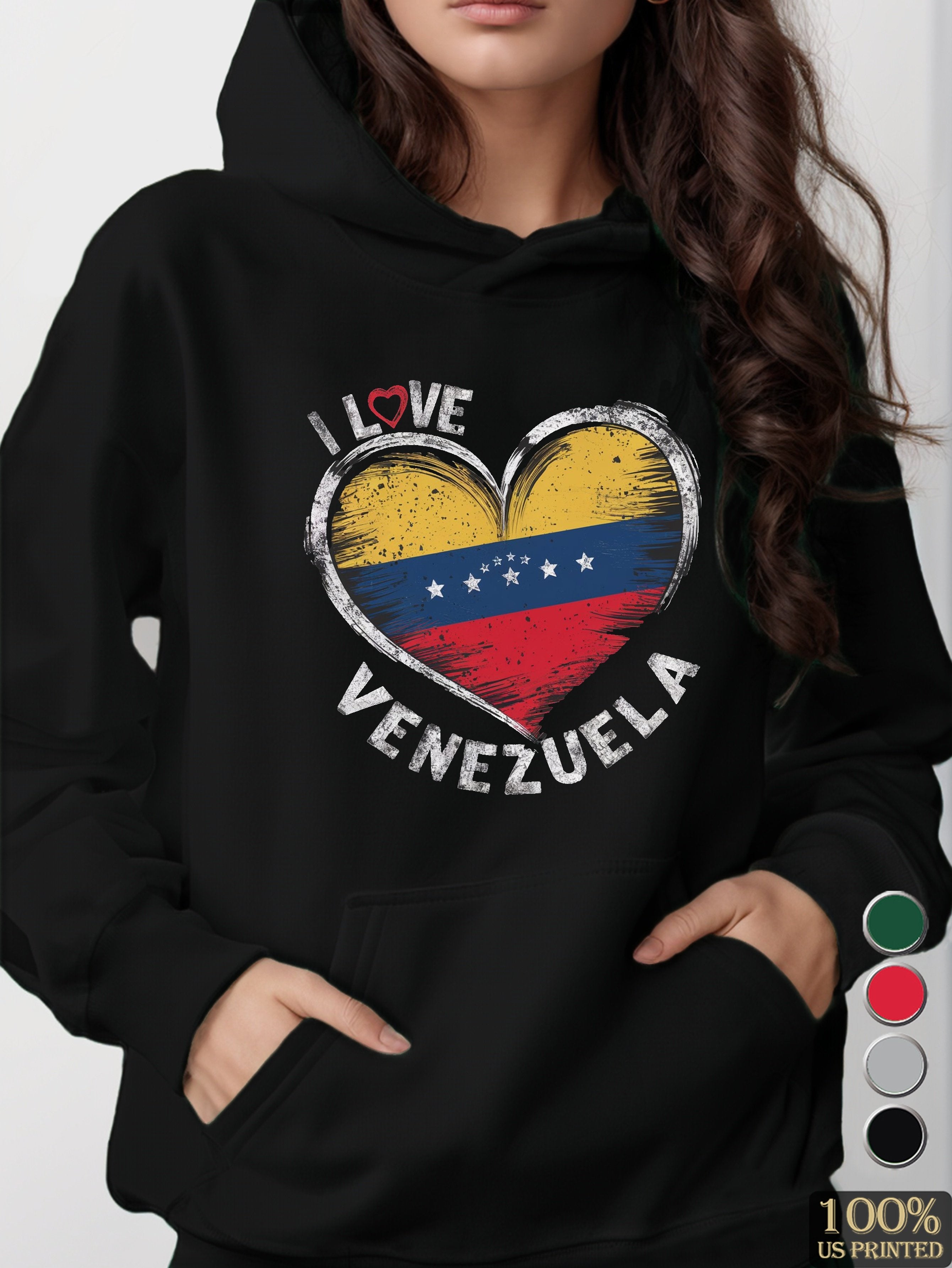 Heart with Venezuelan flag women's hooded sweatshirt