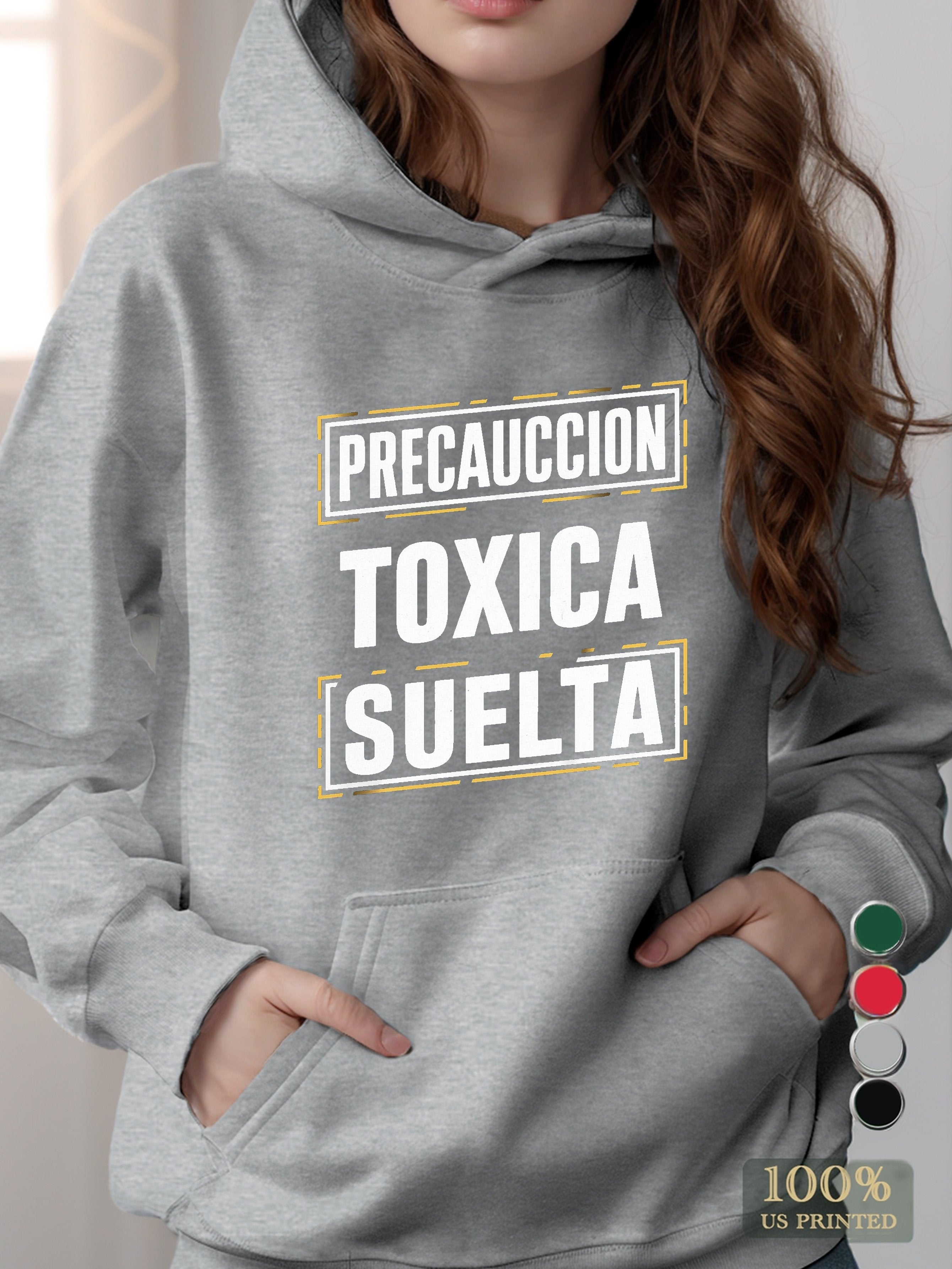 LOOSE TOXIC CAUTION women's hooded sweatshirt