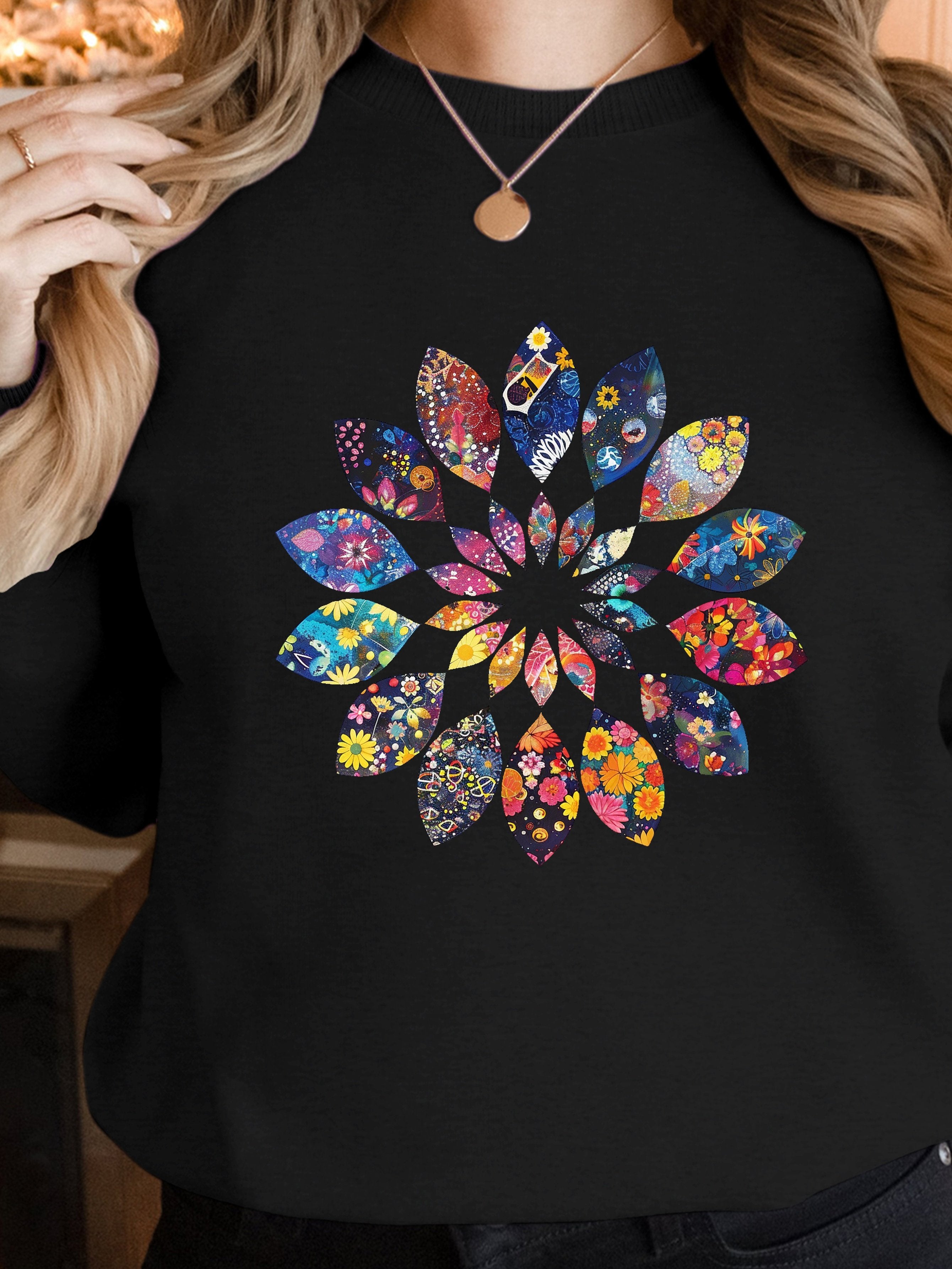 Hippie Floral Vibrance women's sweatshirts