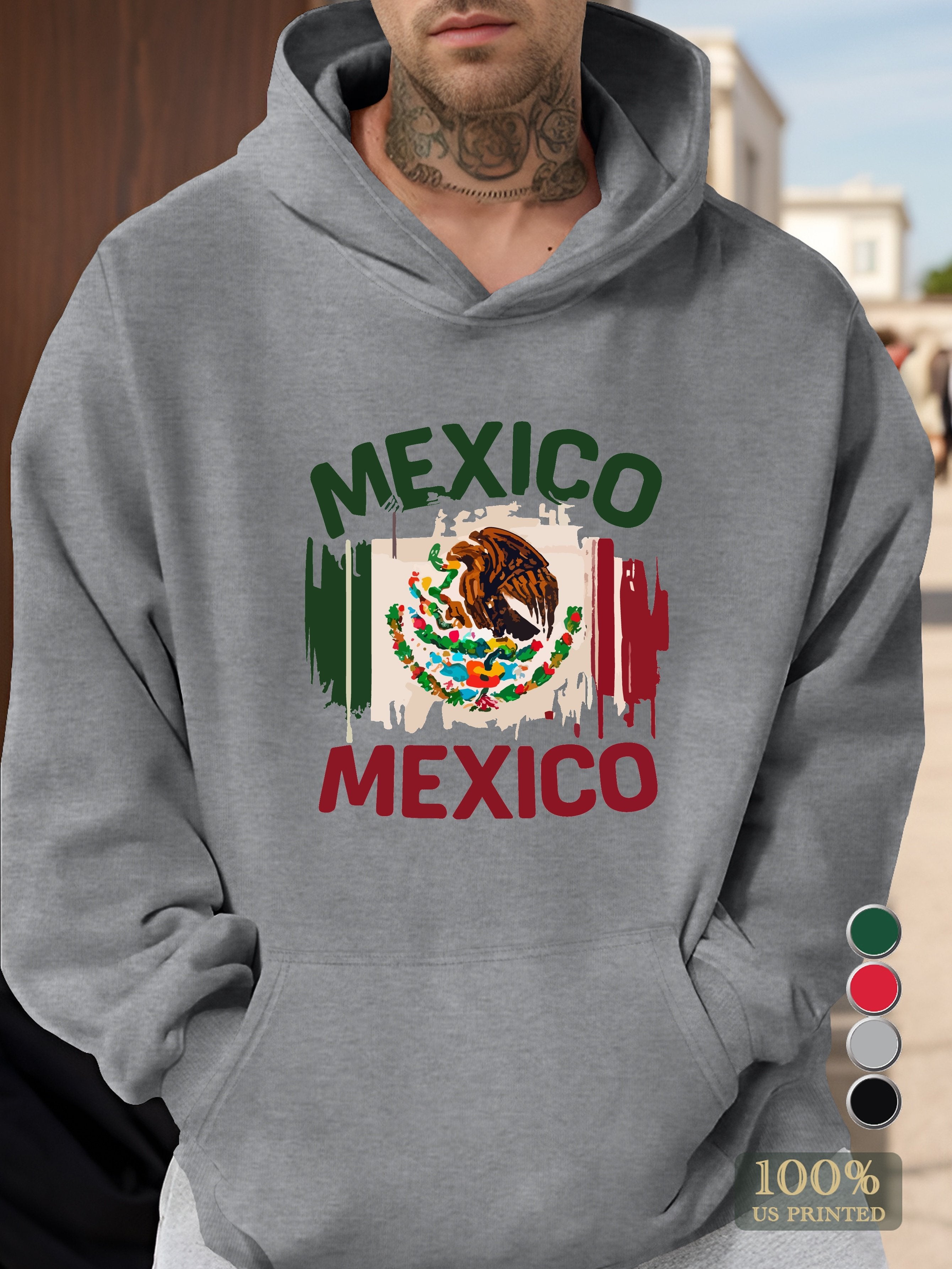 Mexican Flag Men's hooded sweatshirt