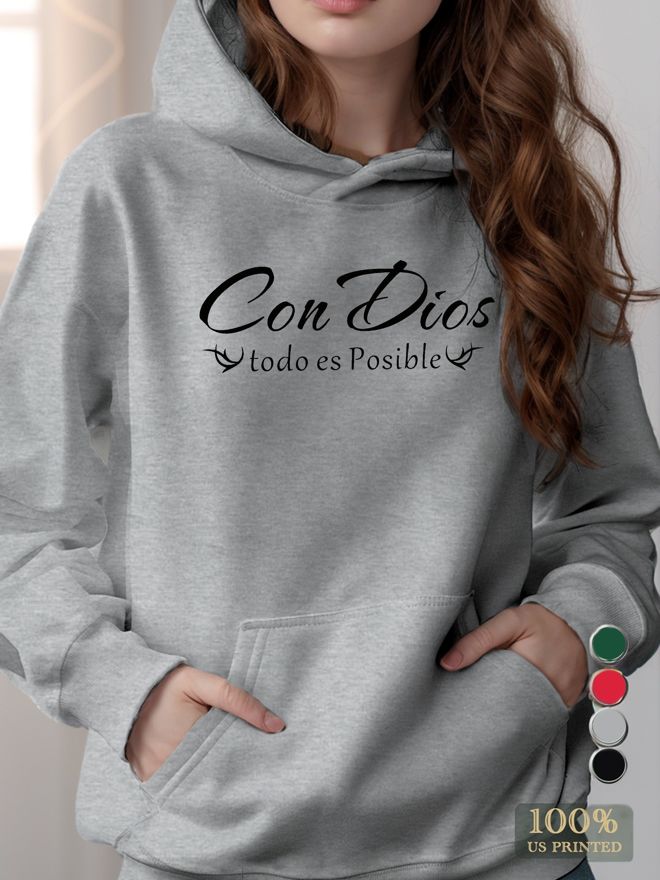 CON DIOS women's hooded sweatshirt