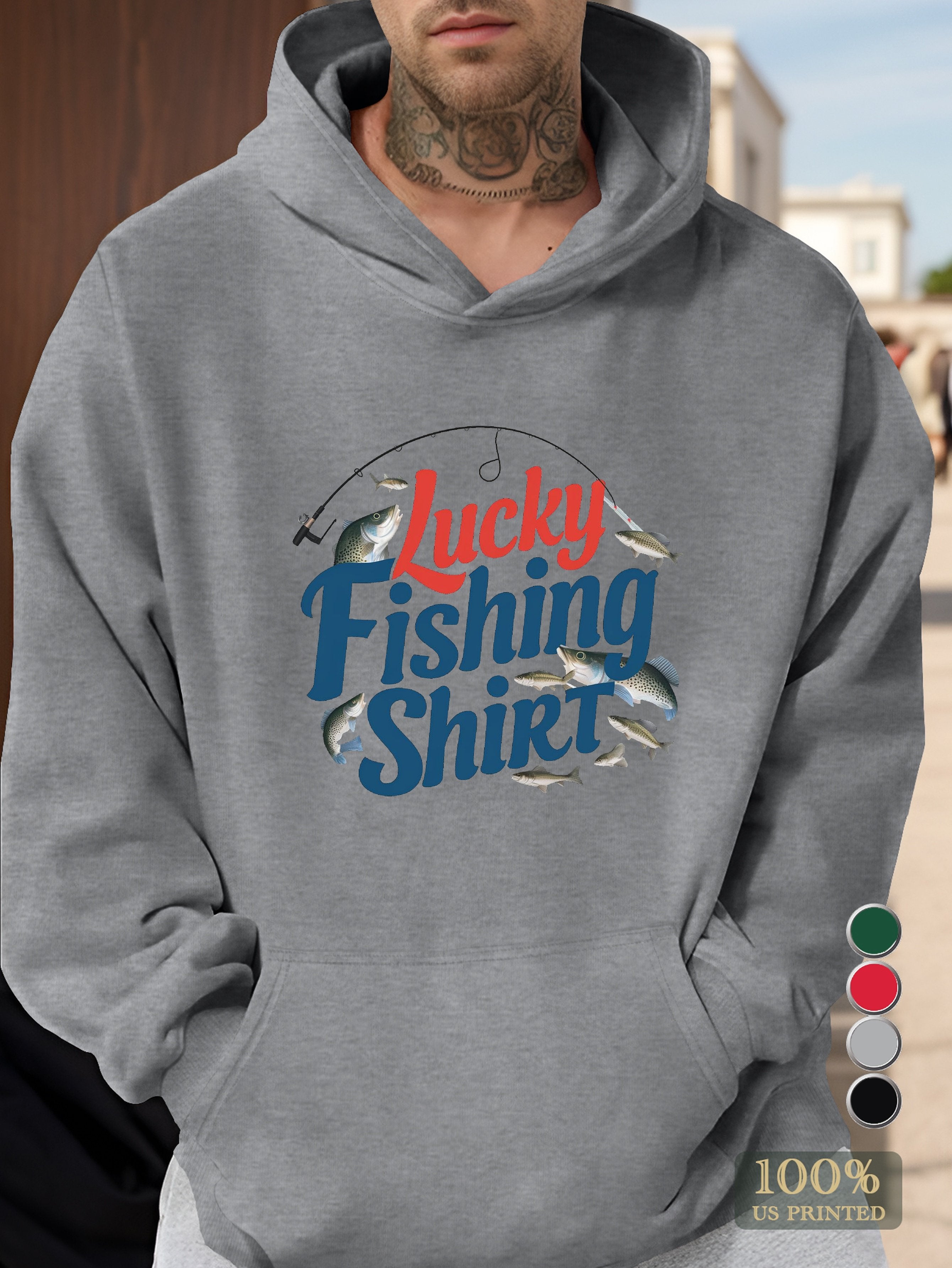 Lucky Fishing Shirt Men's hooded sweatshirt