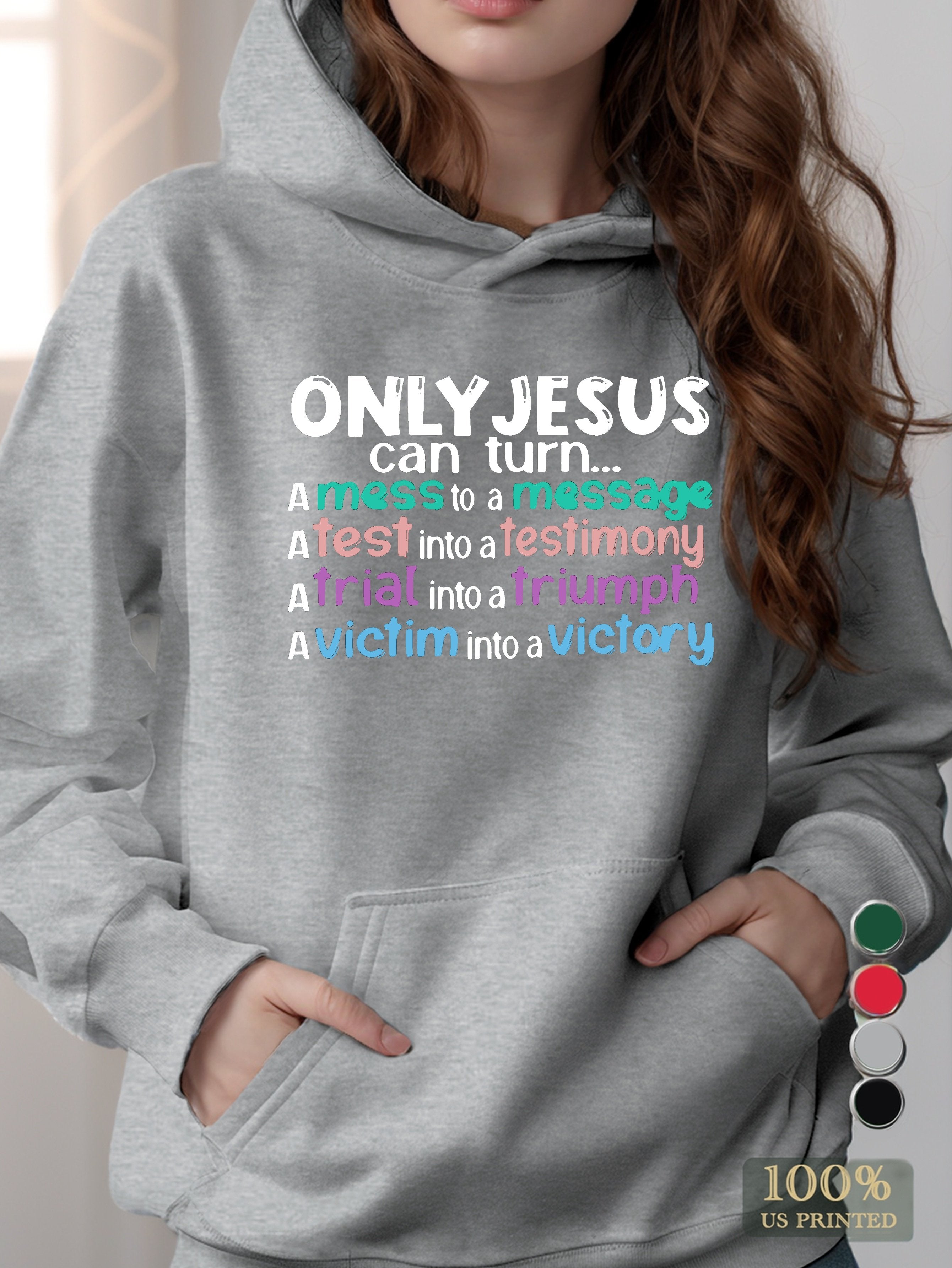 ONLY JESUS CAN TURN women's hooded sweatshirt