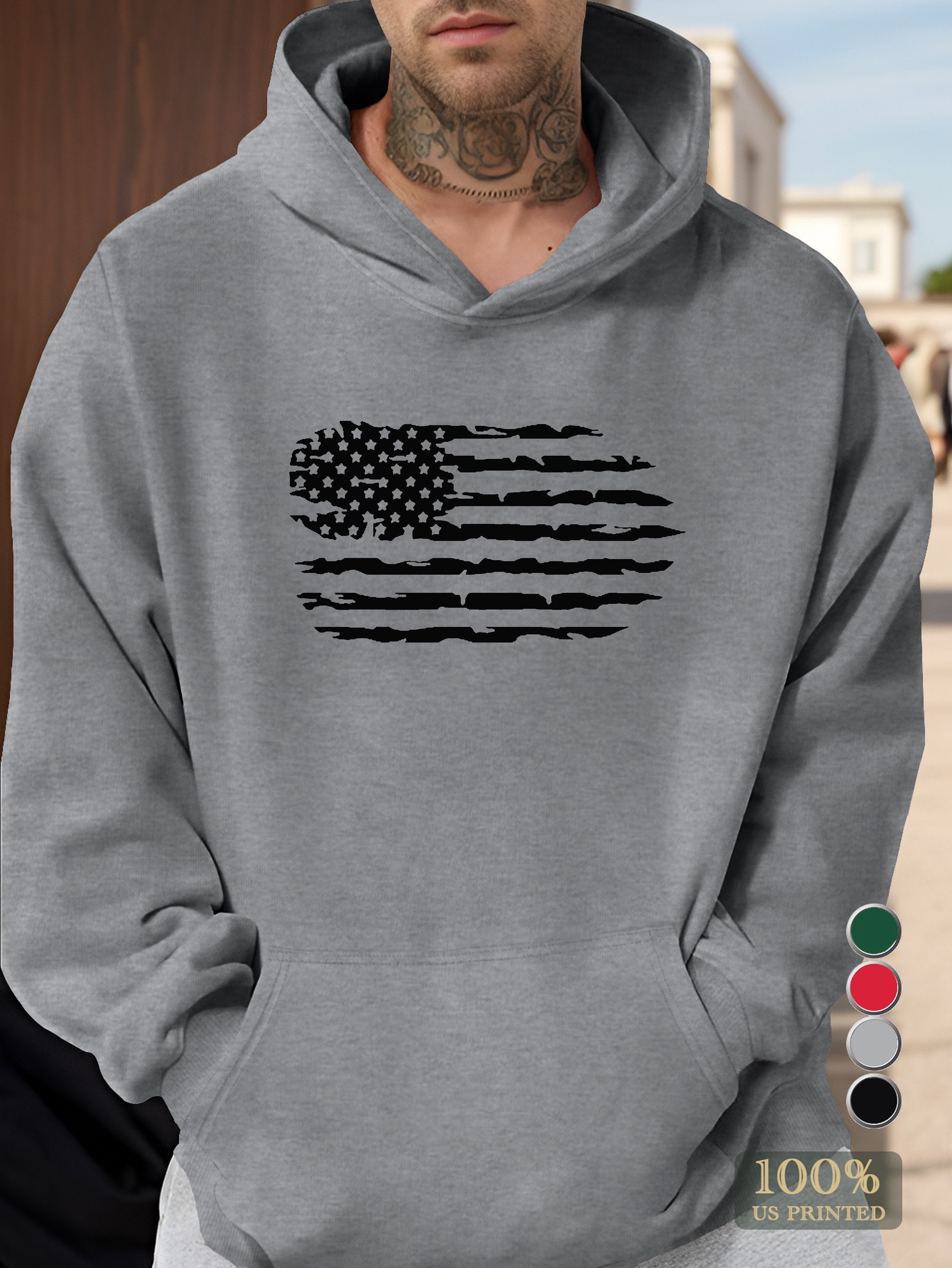 American Flag Men's hooded sweatshirt