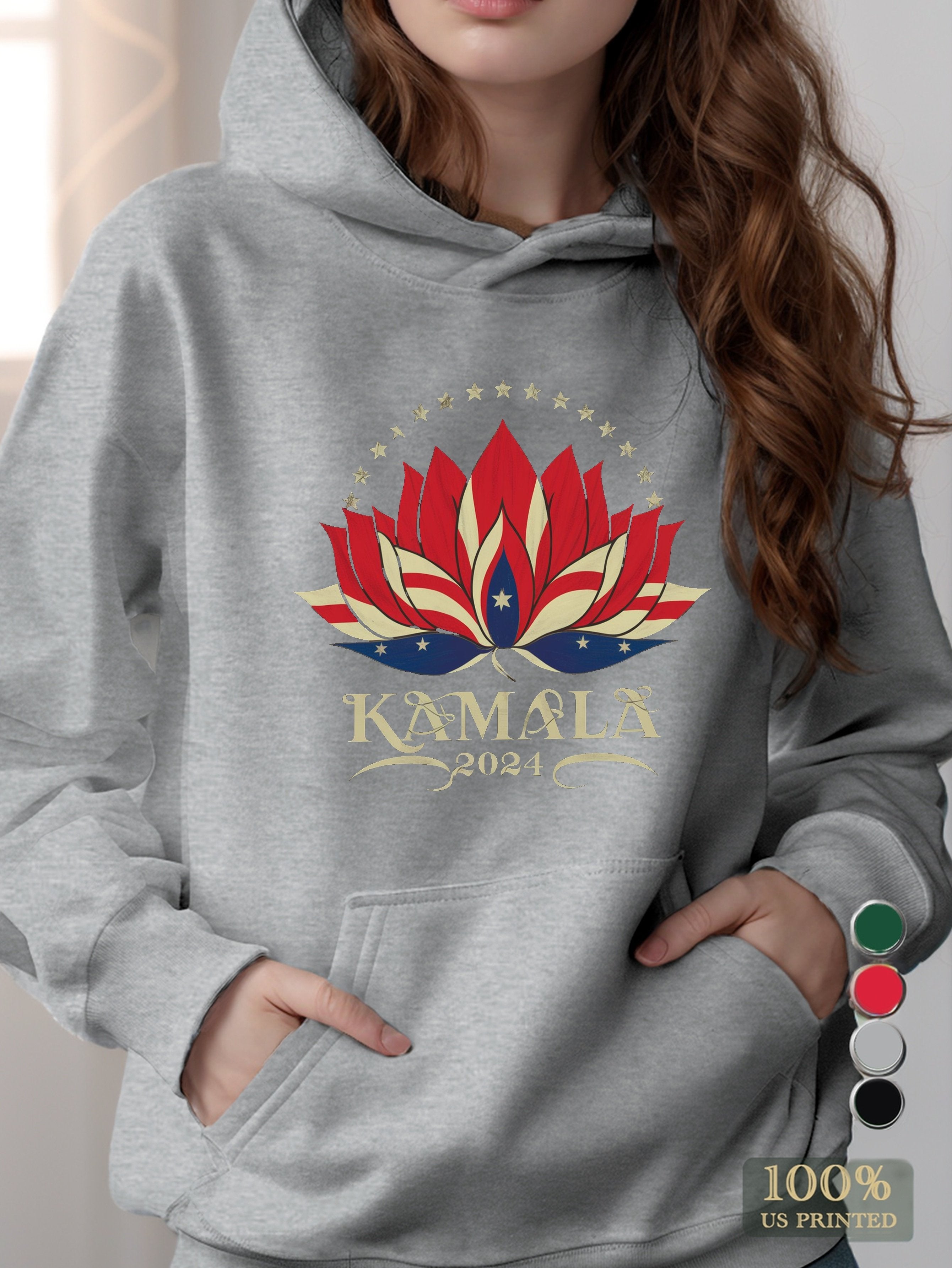 Kamala Harris 2024 lotus women's hooded sweatshirt