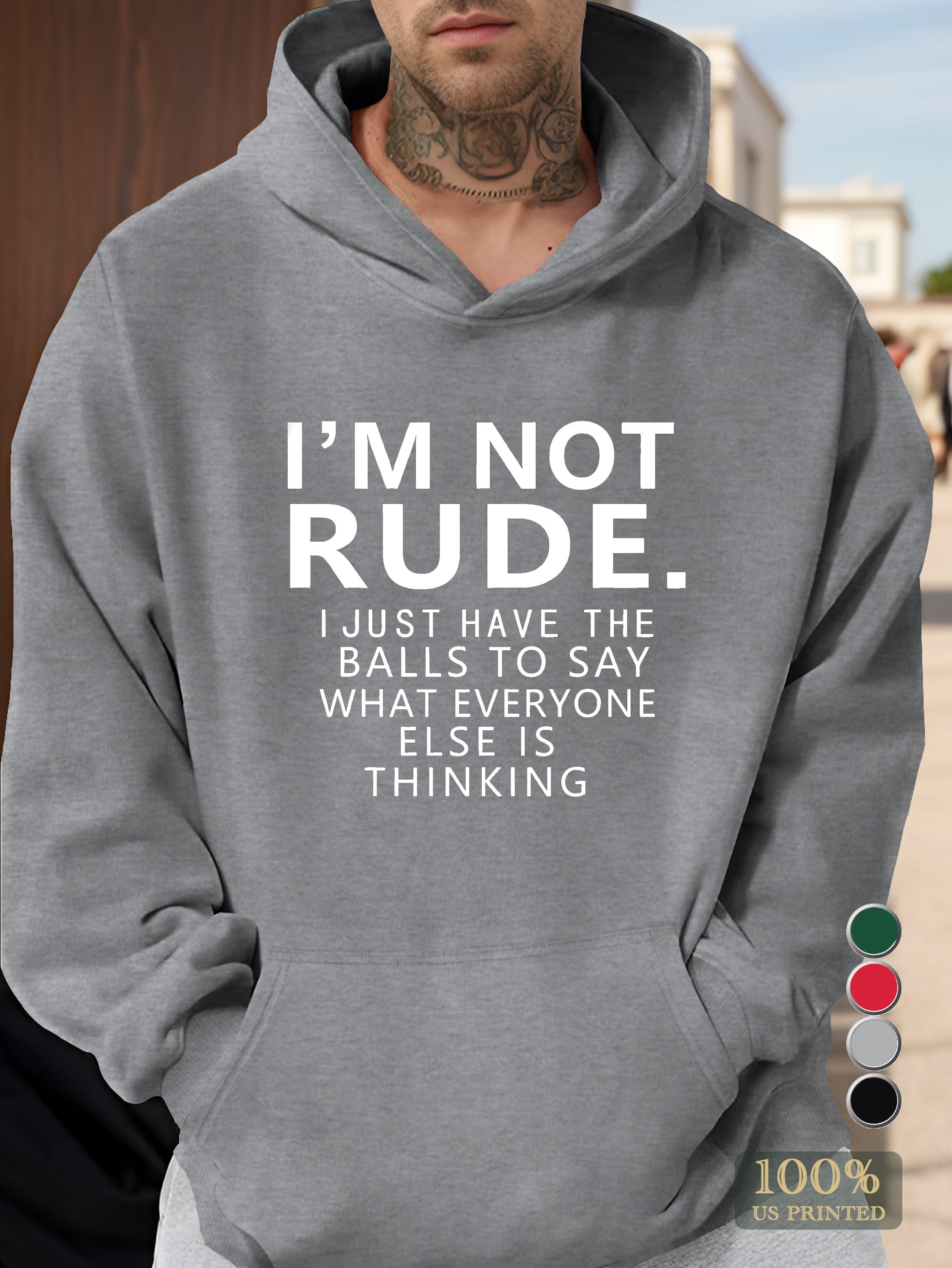 I M NOT RUDE Men's hooded sweatshirt