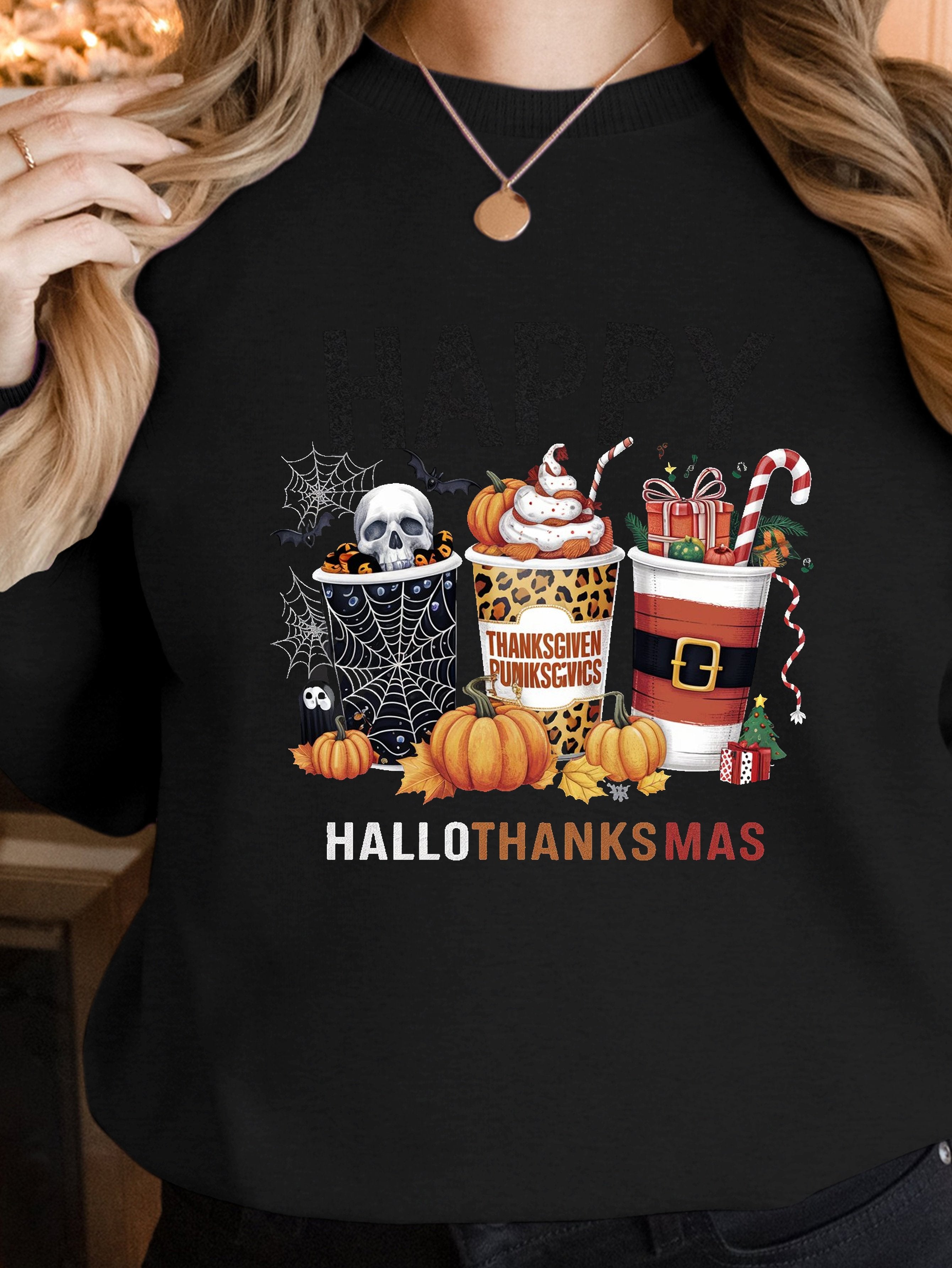 HAPPY HAPPY THANKSGIVING women's sweatshirts