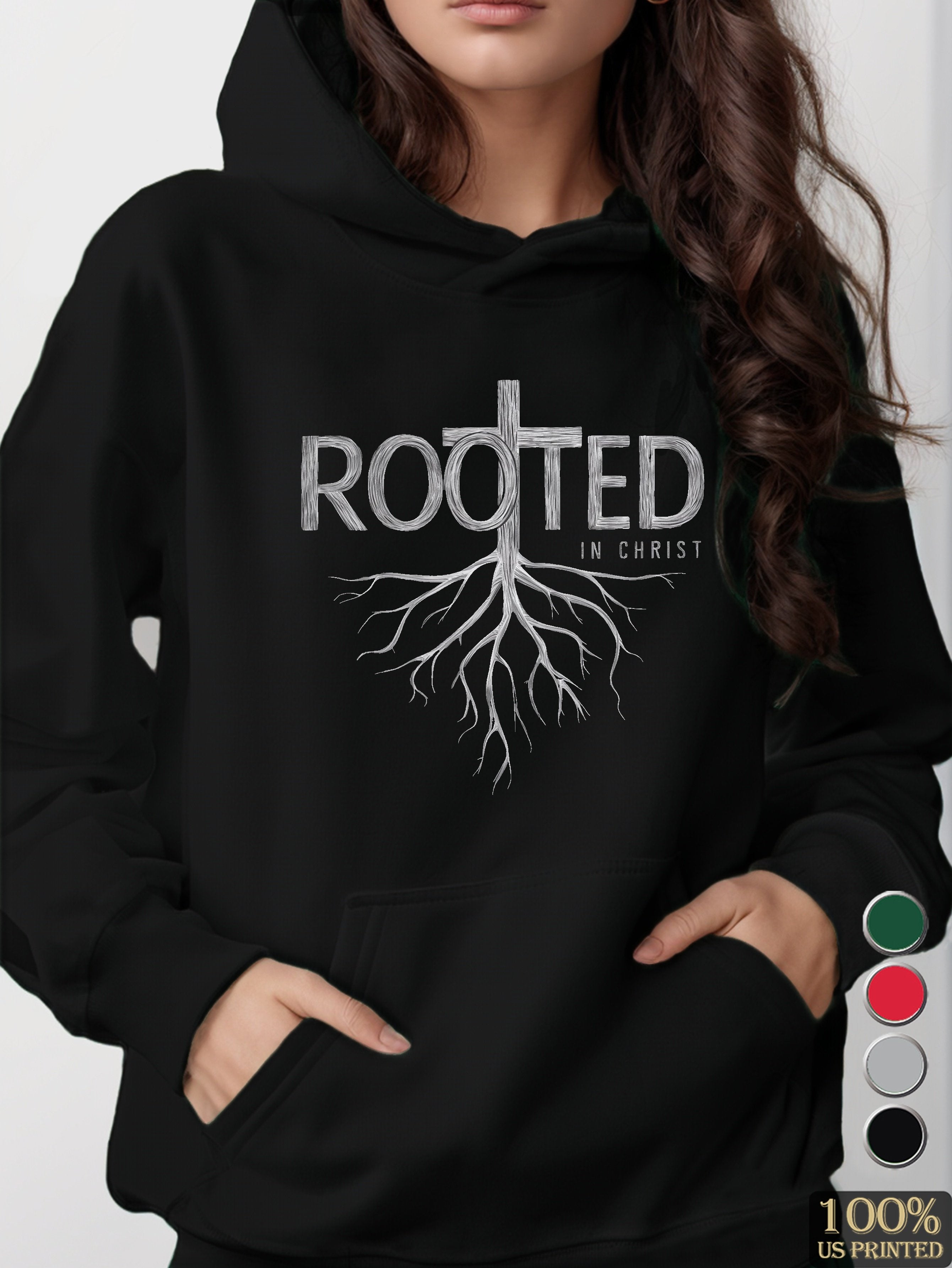 ROOTED illustration women's hooded sweatshirt