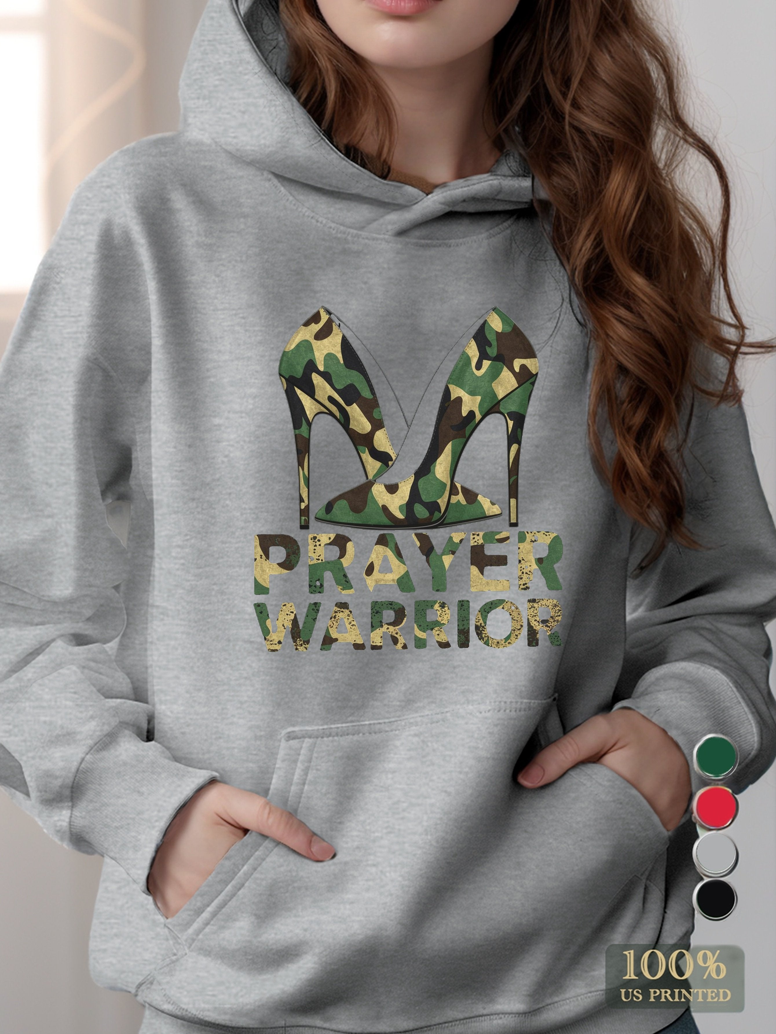 PRAYER WARRIOR high heeled shoes women's hooded sweatshirt