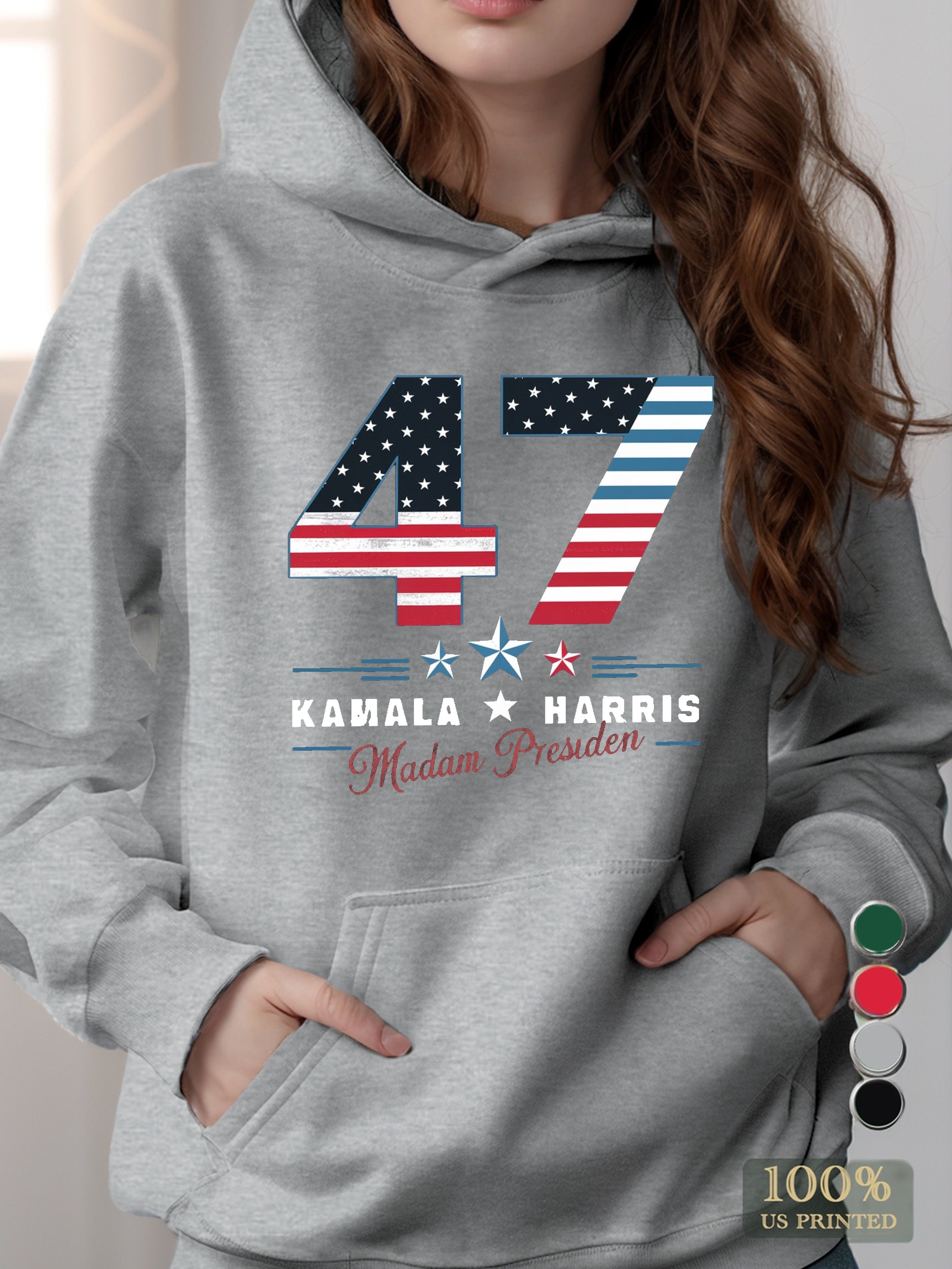 Kamala Harris Madam President women's hooded sweatshirt