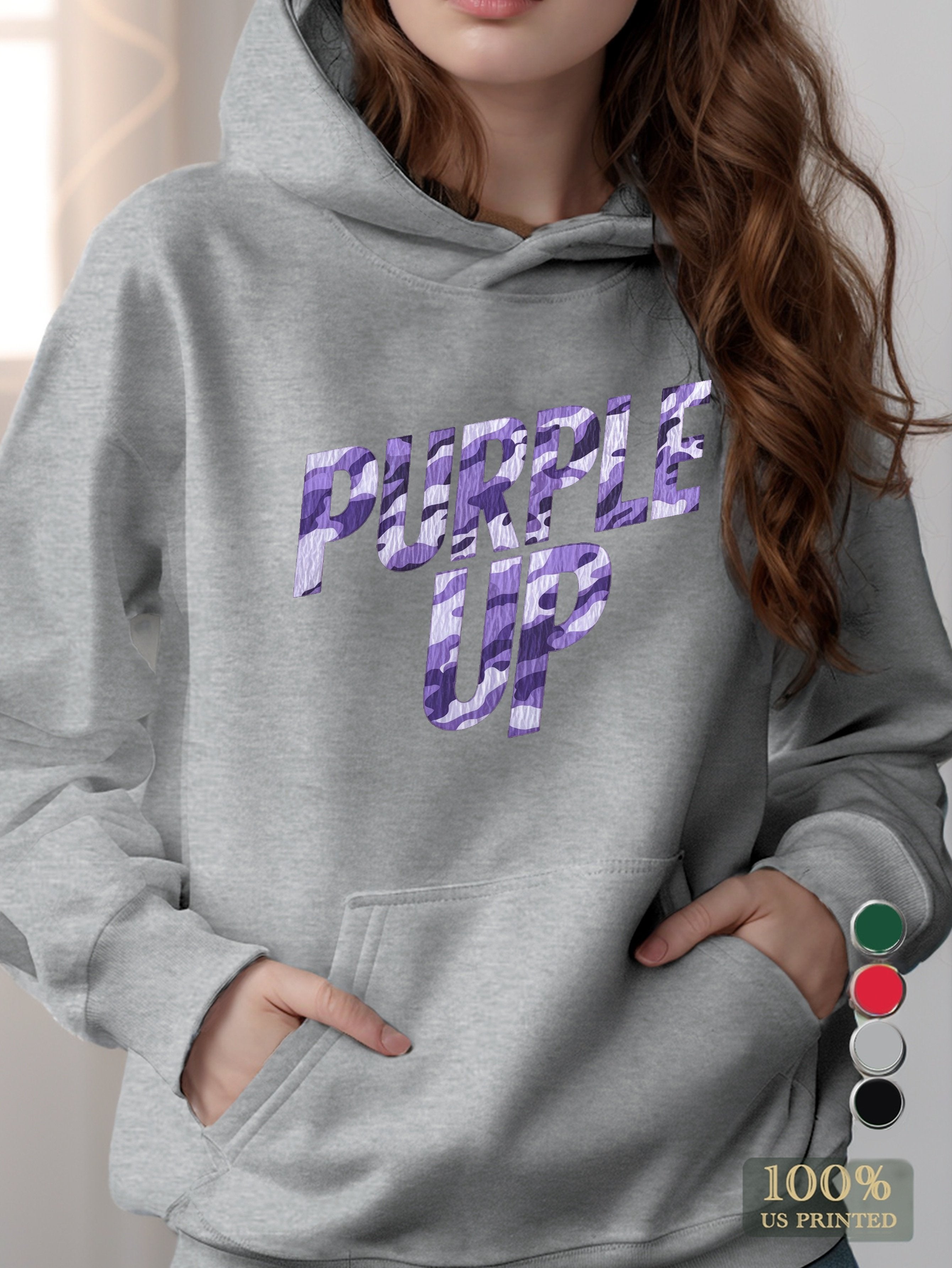 Purple Up women's hooded sweatshirt