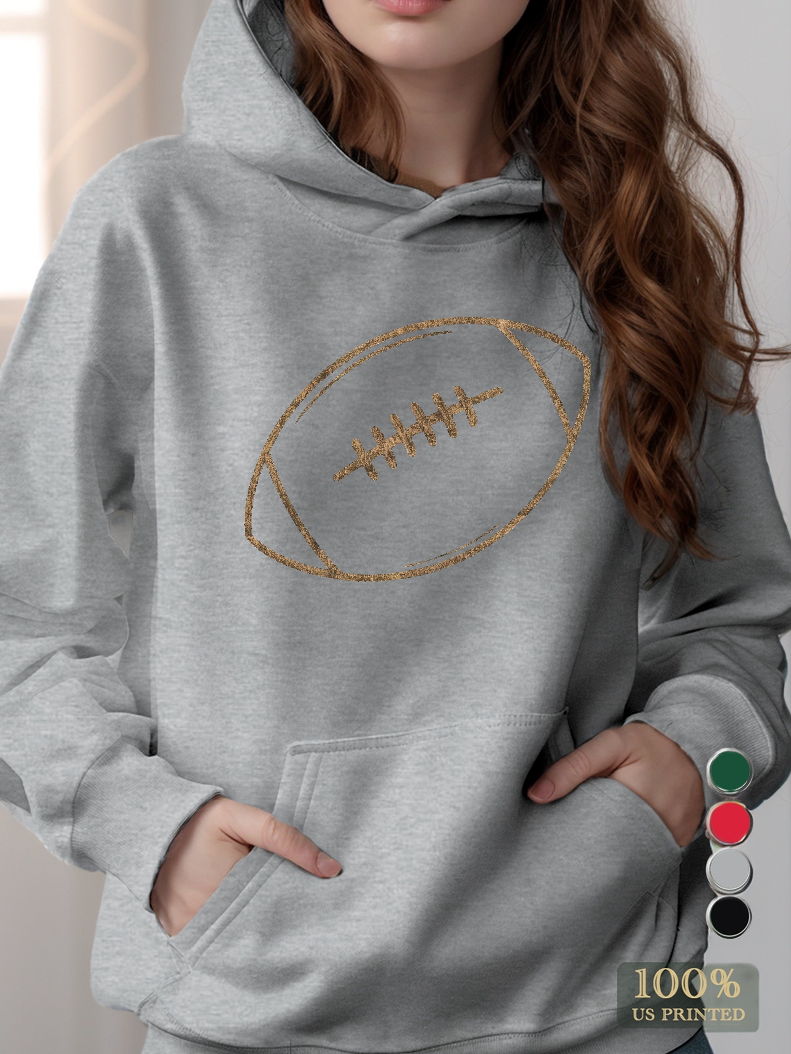 Vintage American football icon women's hooded sweatshirt