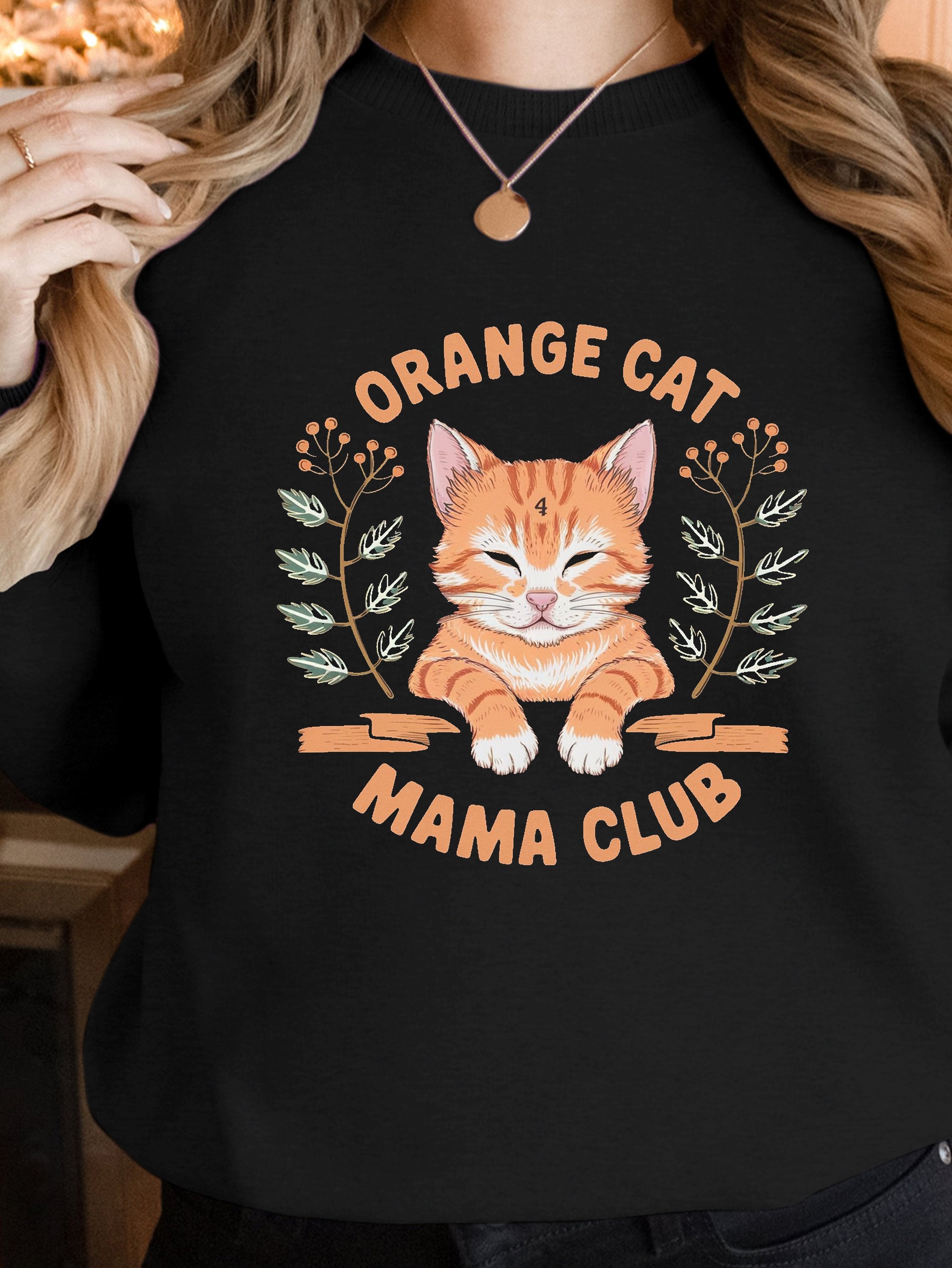 Orange Cat women's sweatshirts