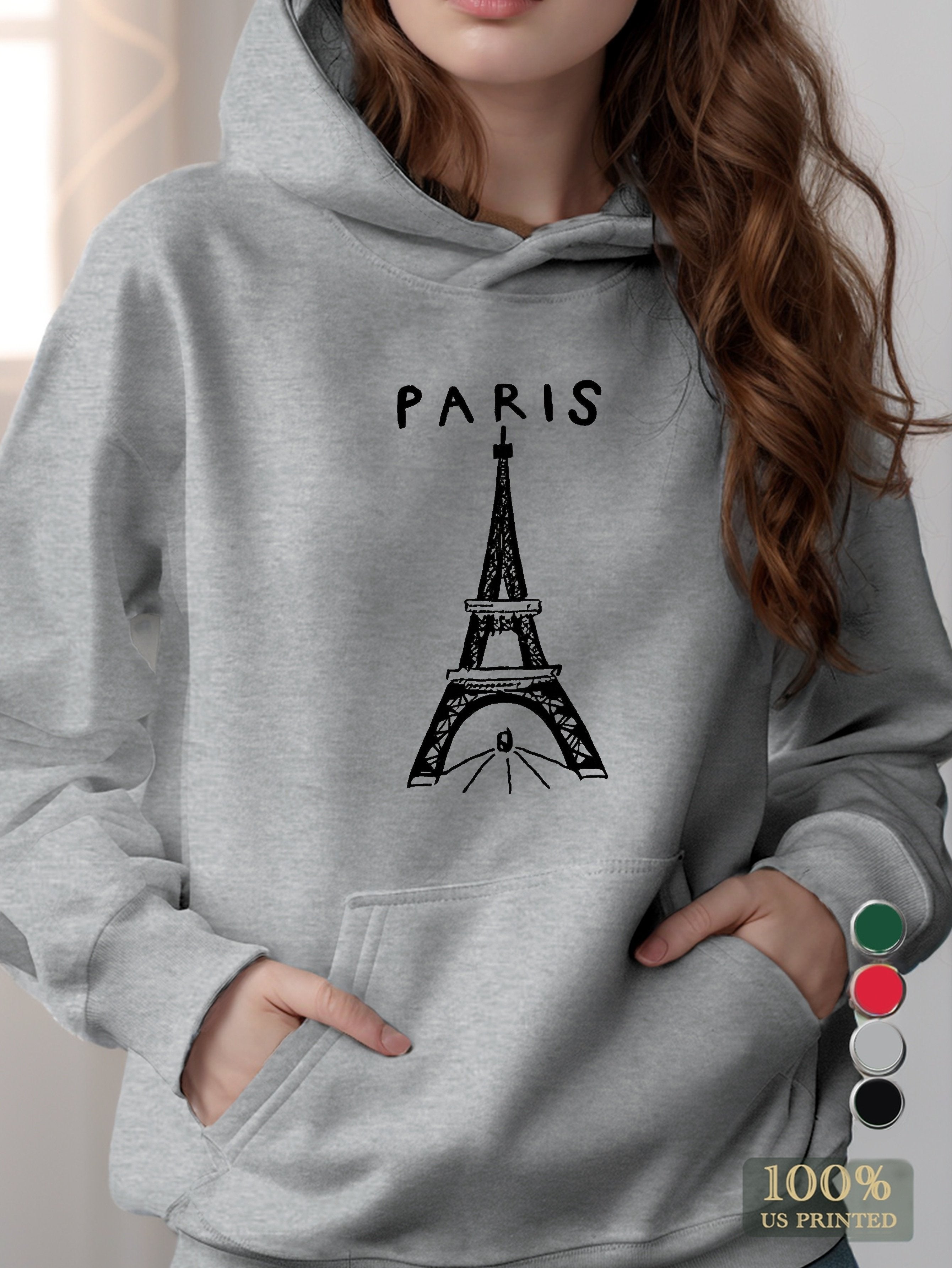 Minimalist Paris Map women's hooded sweatshirt