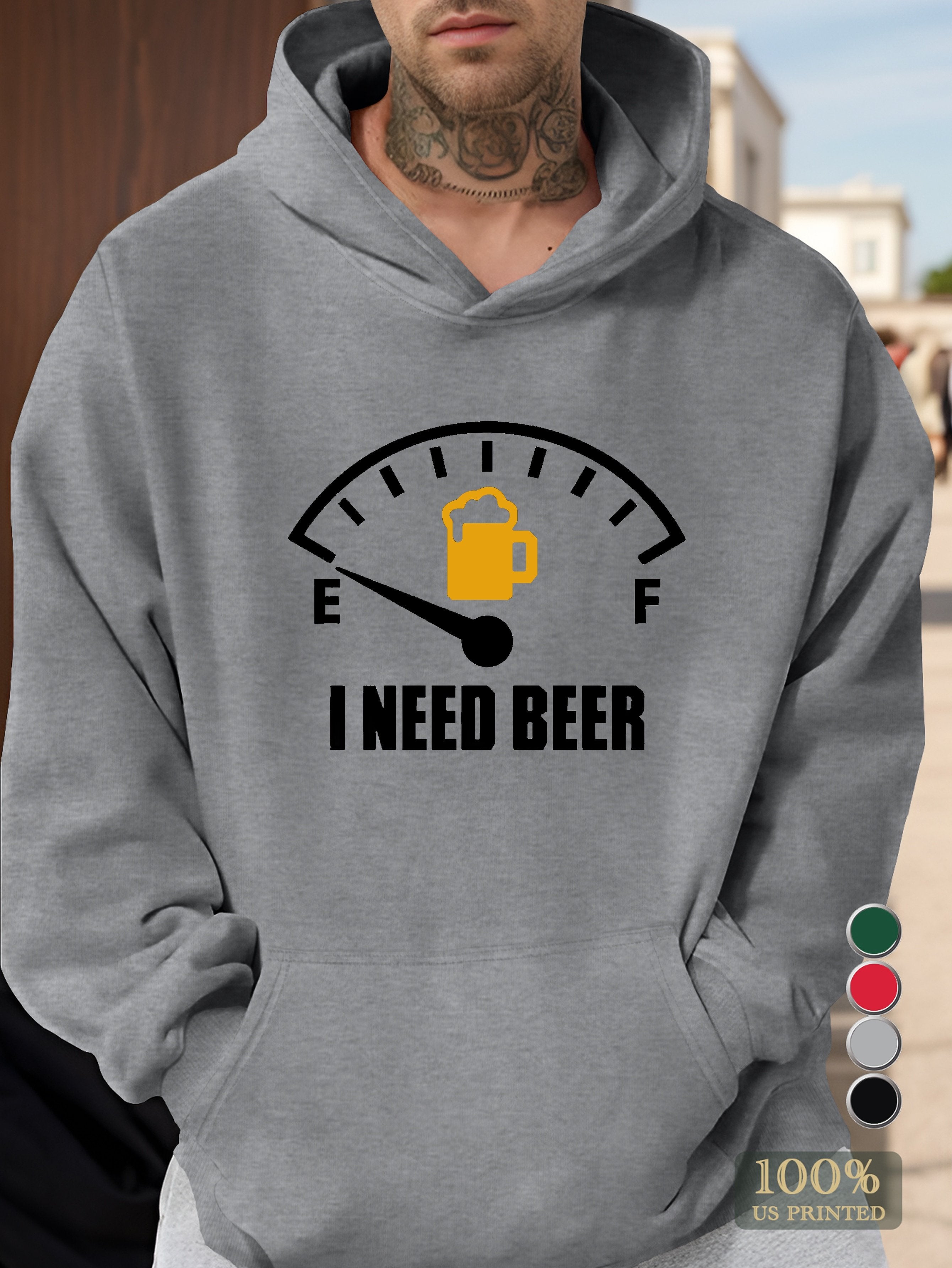 I need beer Men's hooded sweatshirt