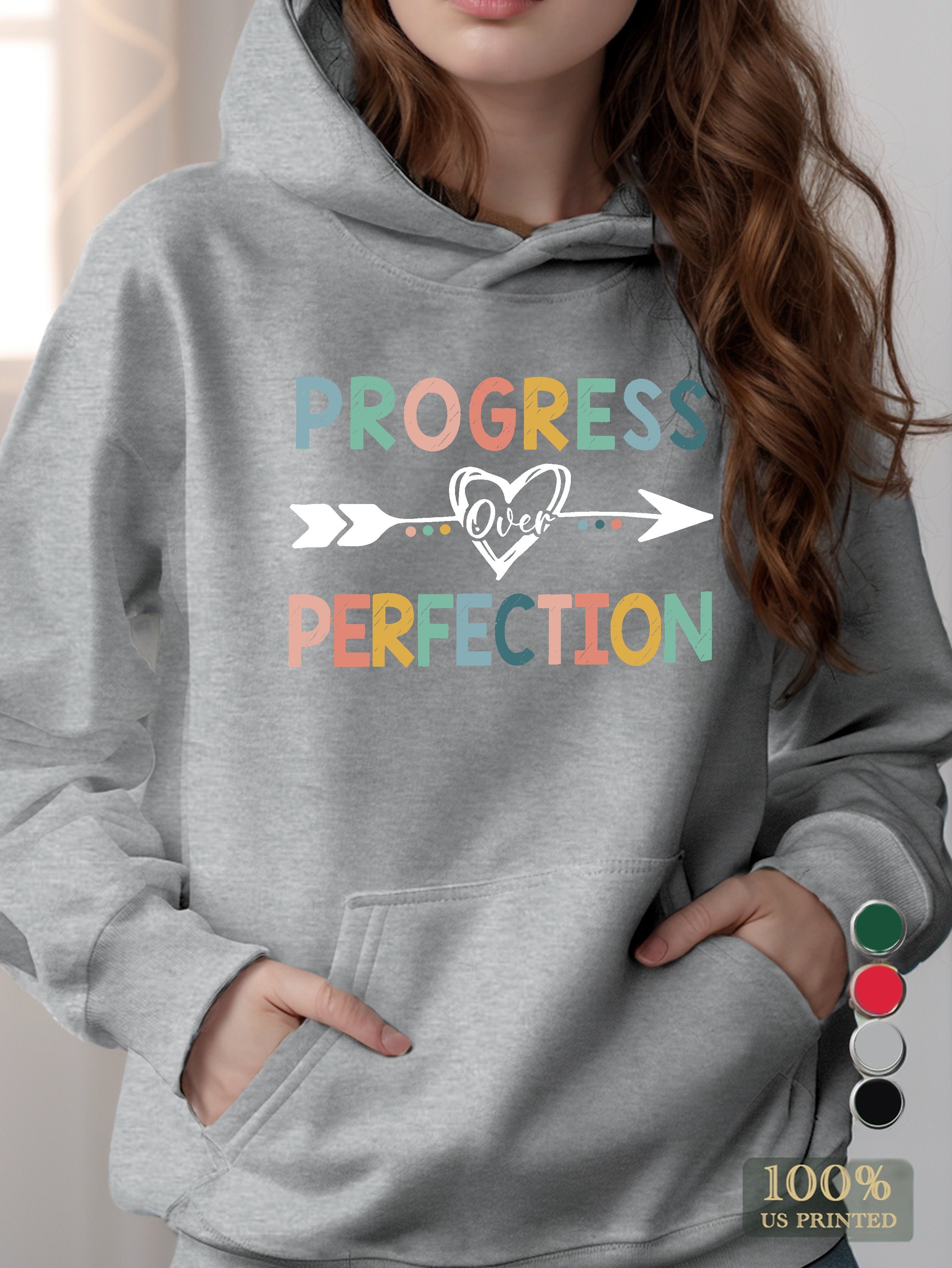 progress perfection women's hooded sweatshirt