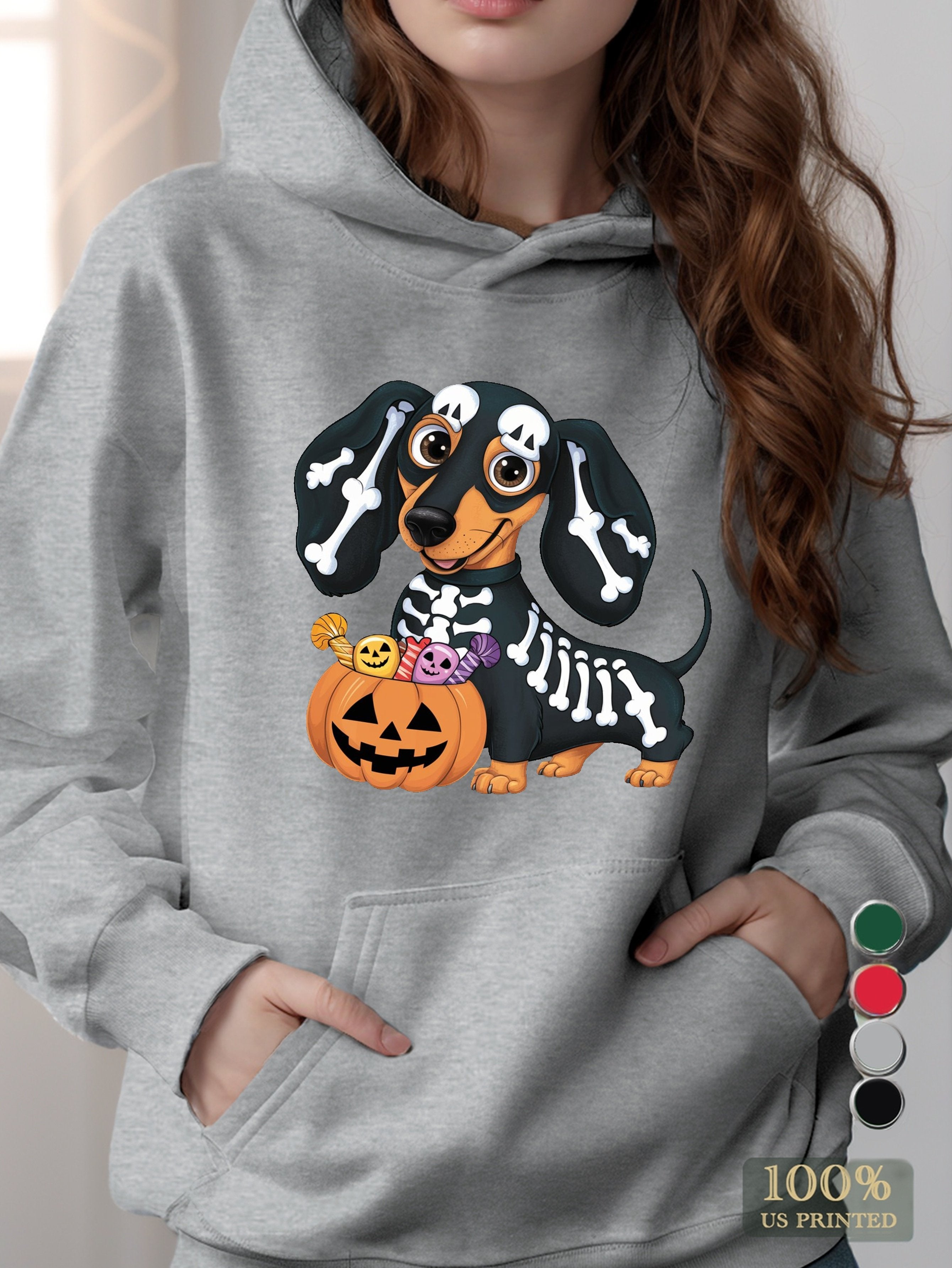 Halloween dachshund women's hooded sweatshirt