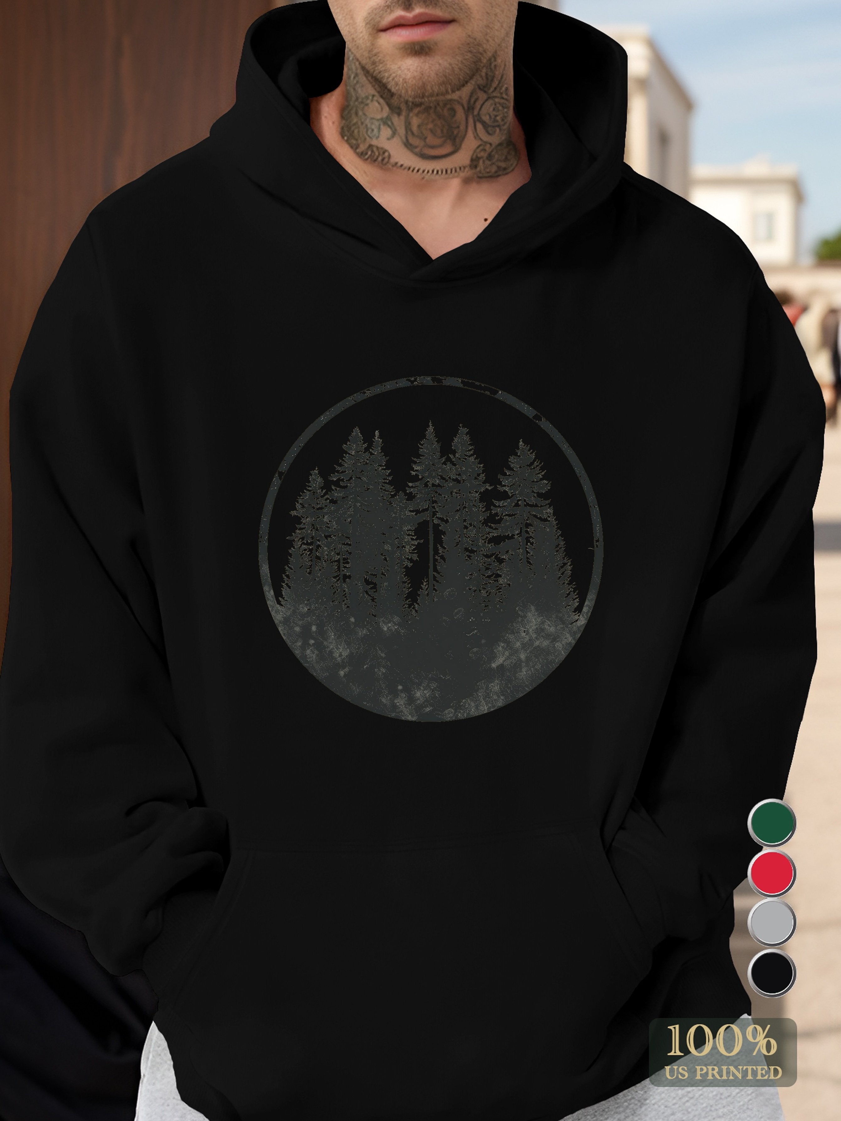 A natural emblem of outdoor charm Men's hooded sweatshirt