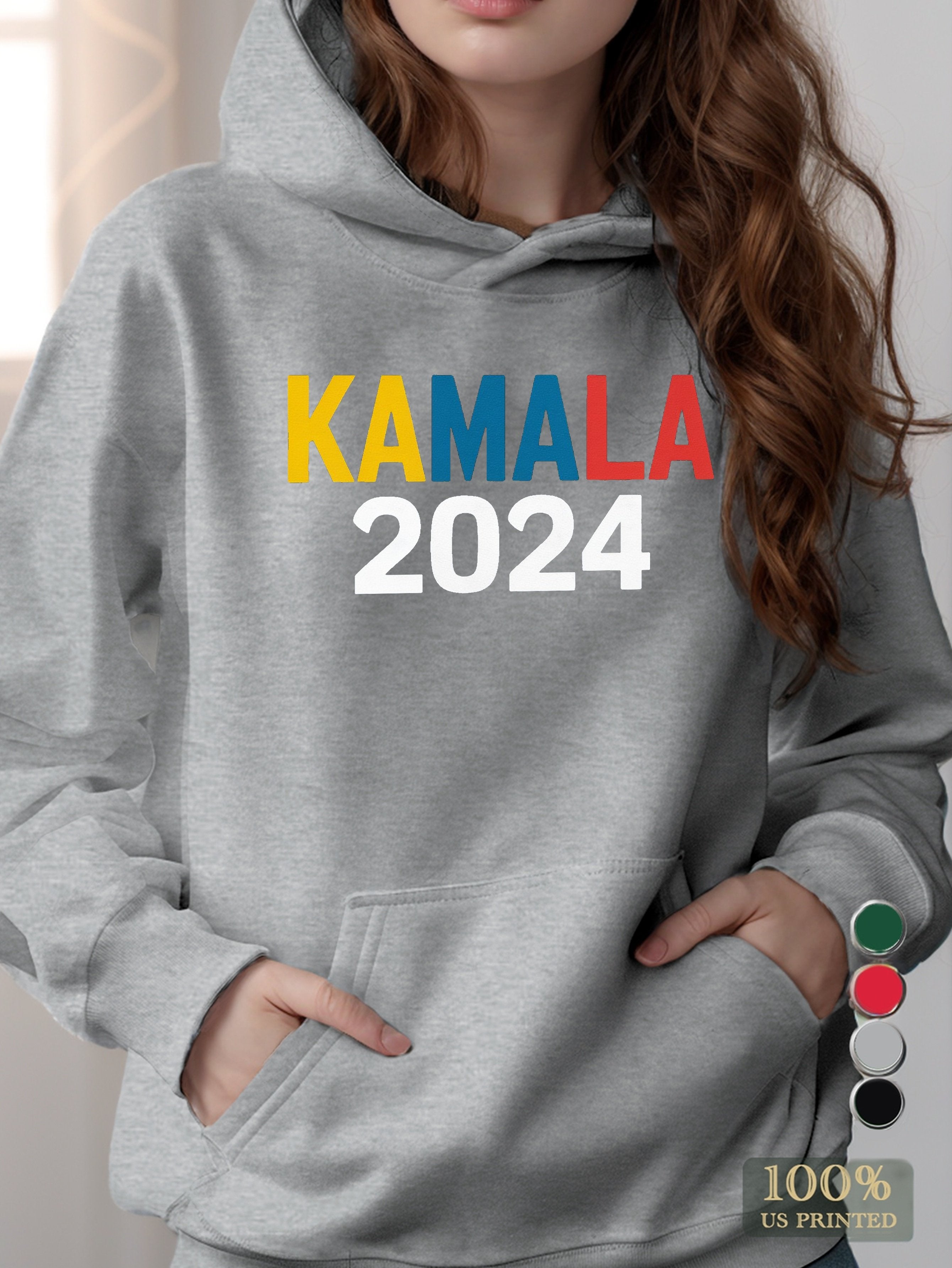 KAMALA 2024 illustration women's hooded sweatshirt