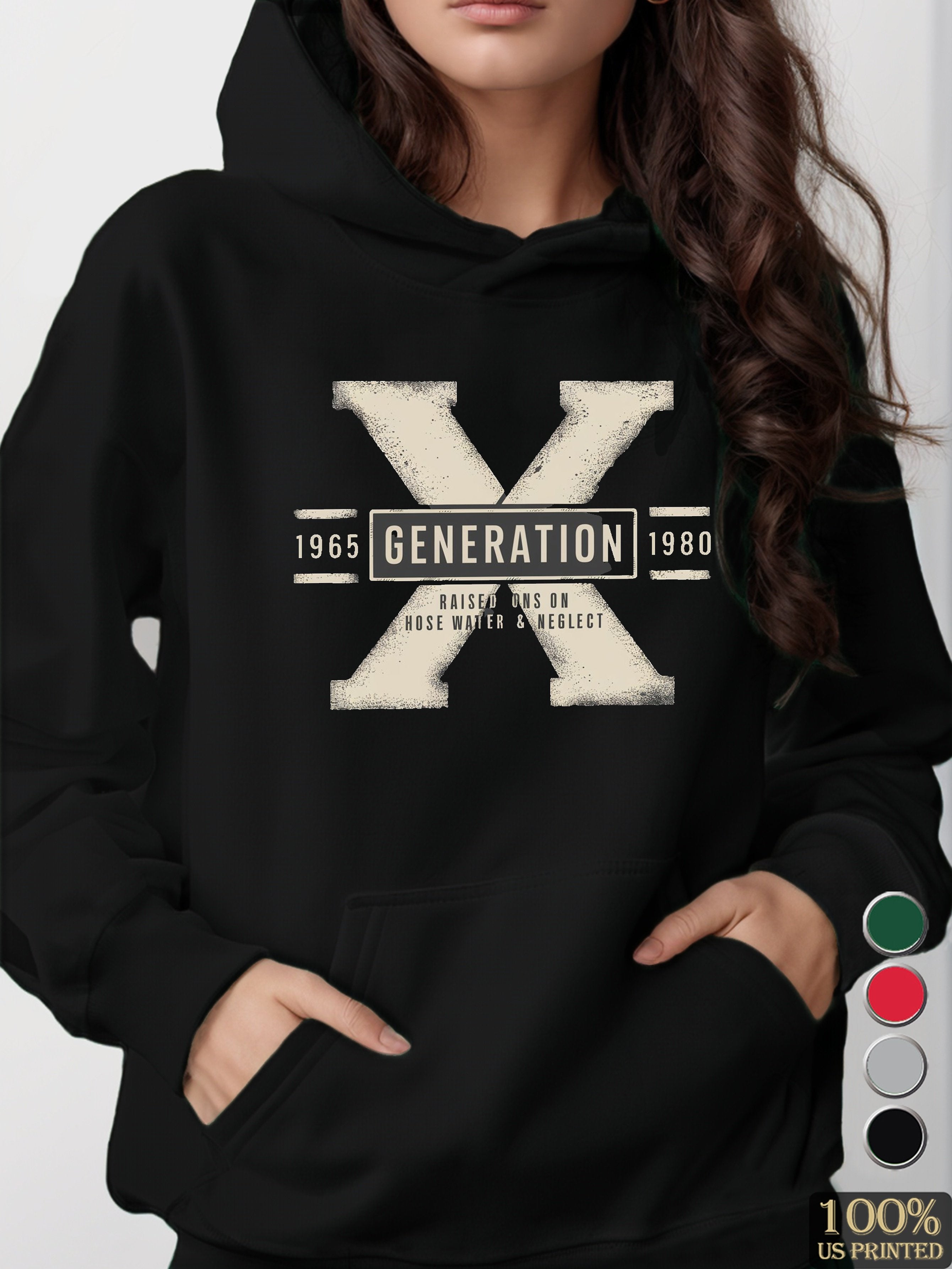 GENERATION X illustration women's hooded sweatshirt