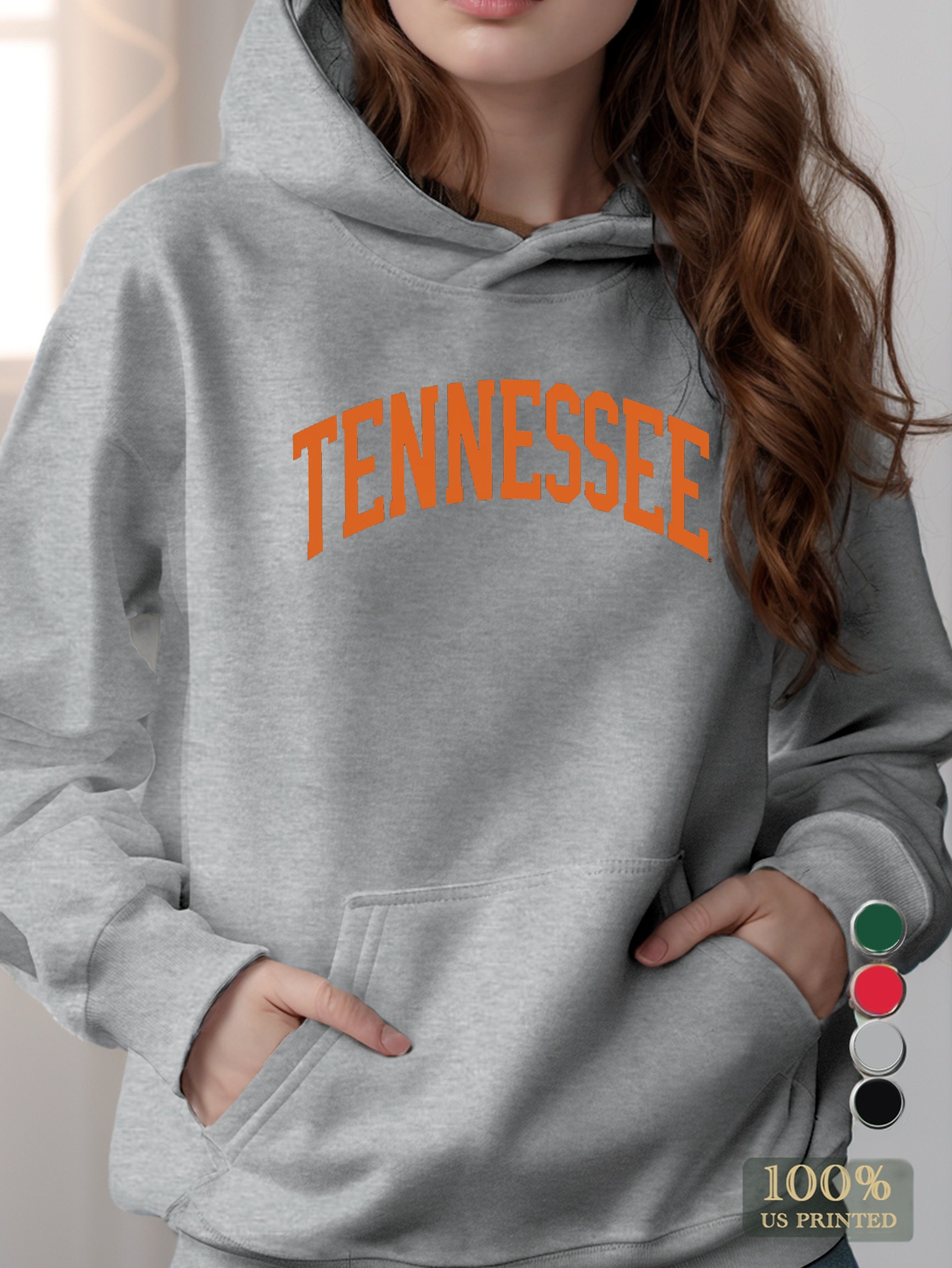 TENNESSEE typography illustration women's hooded sweatshirt