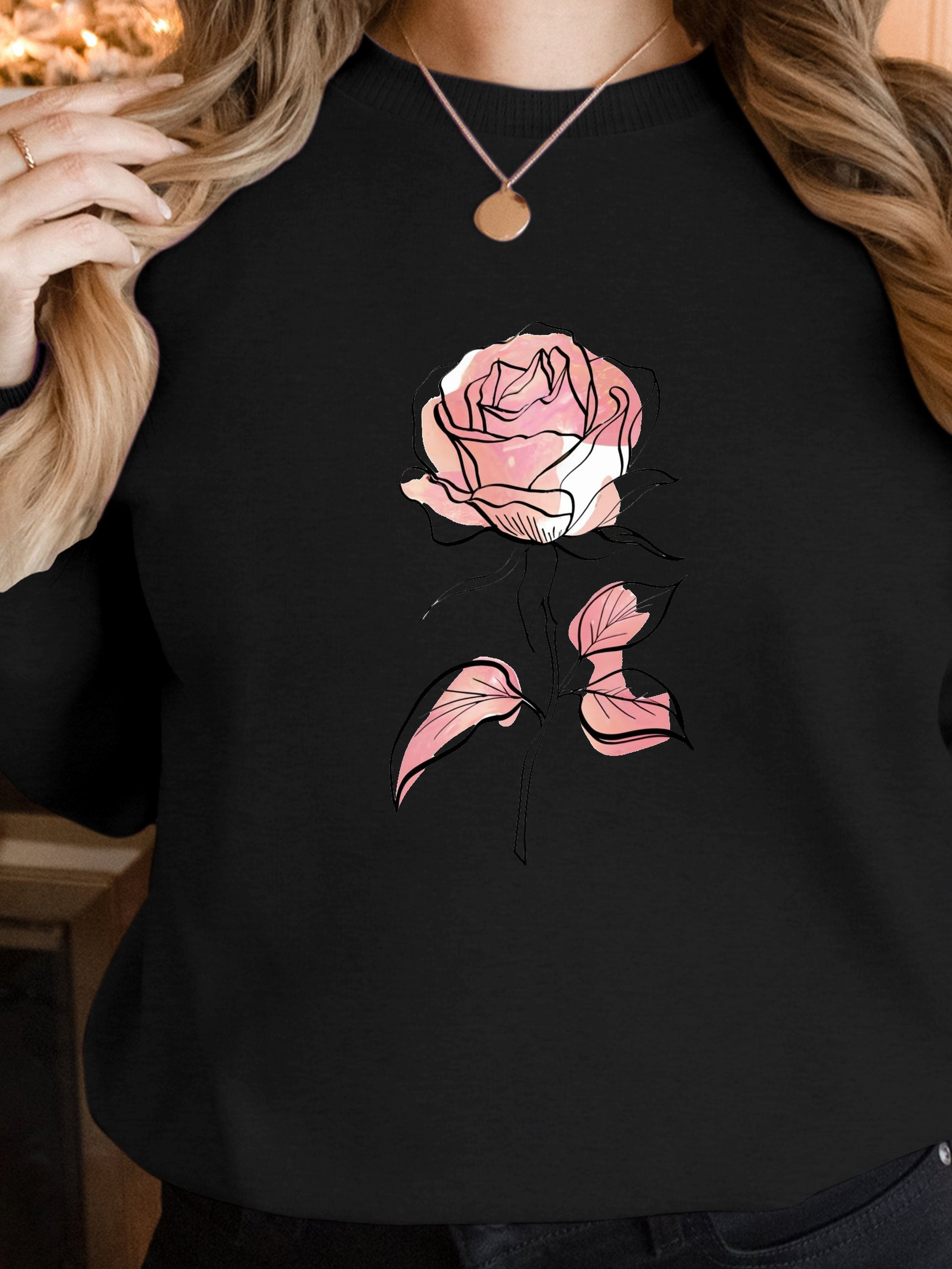 Minimalistic Rose women's sweatshirts