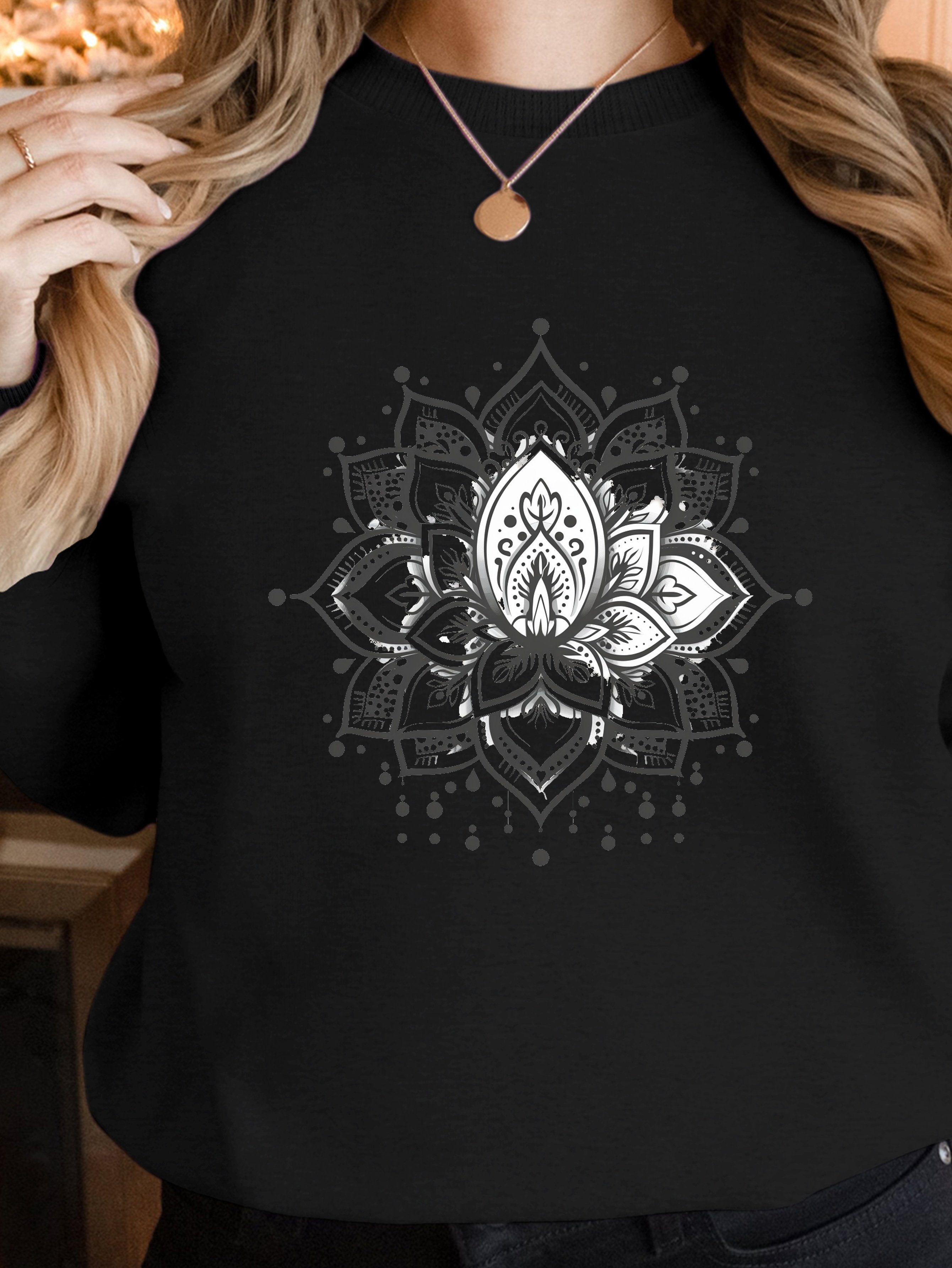 Intricate symmetrical mandala like design women's sweatshirts