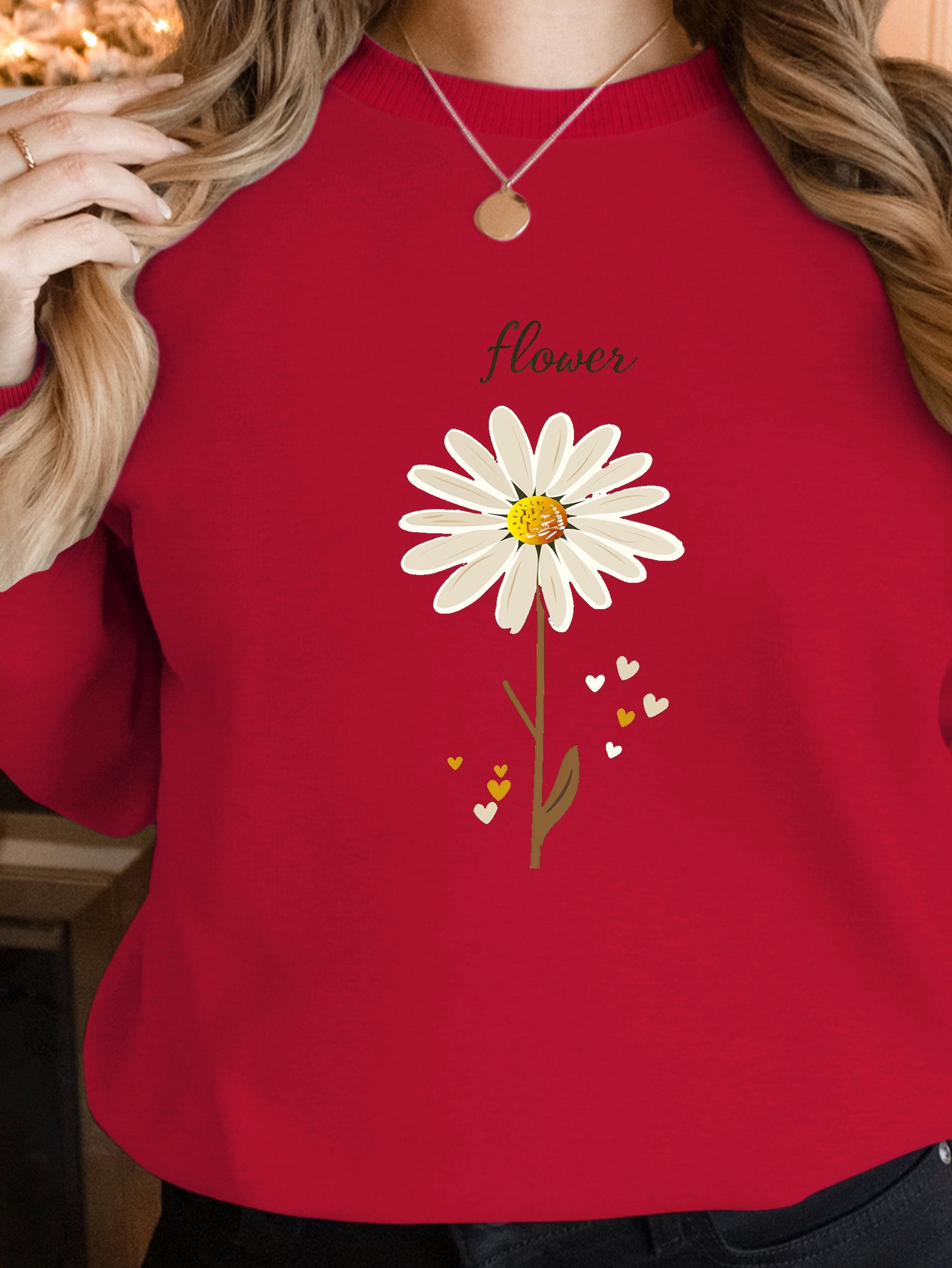 Daisy Flower with Hearts women's sweatshirts