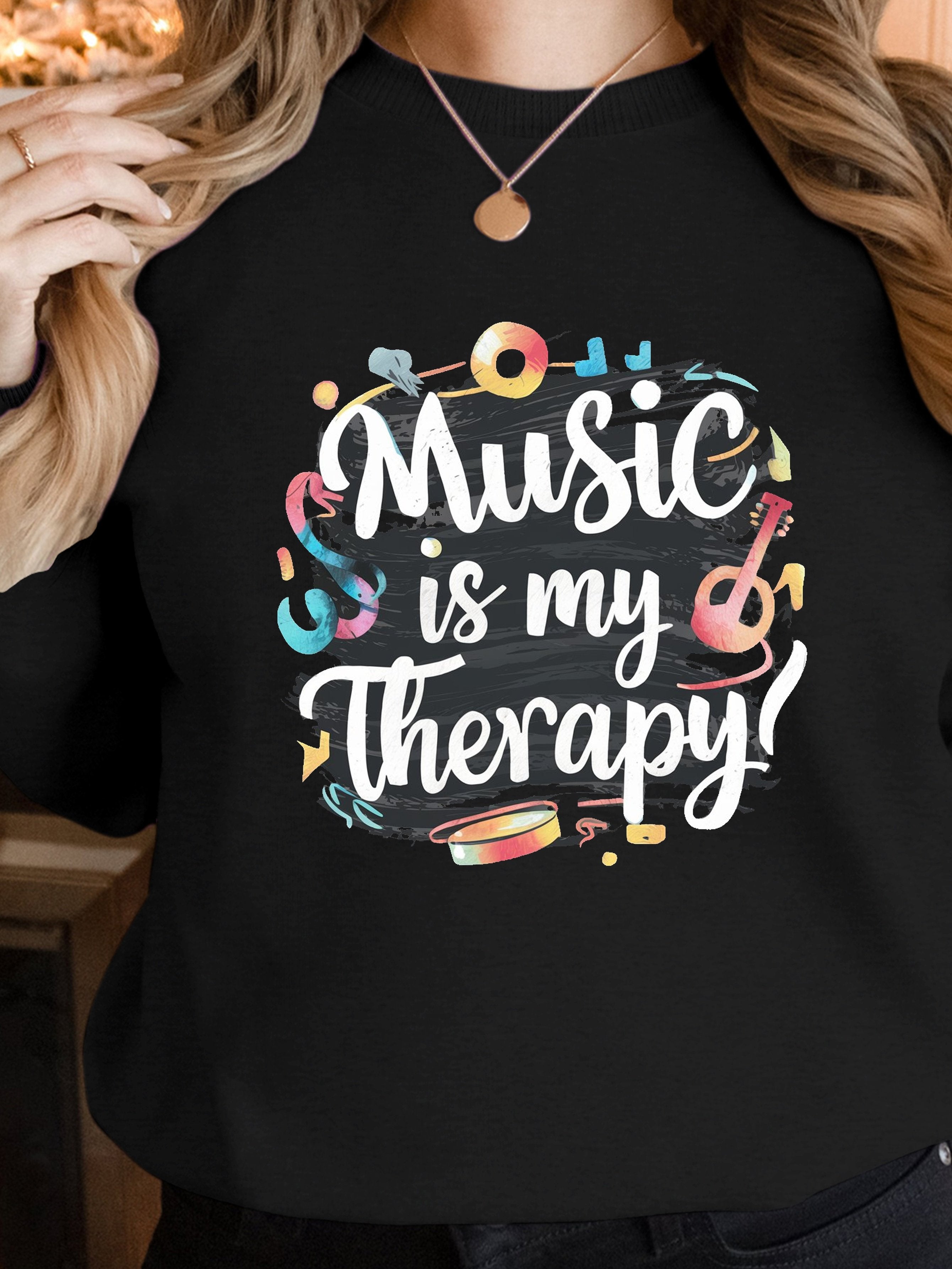 Music is My Therapy women's sweatshirts