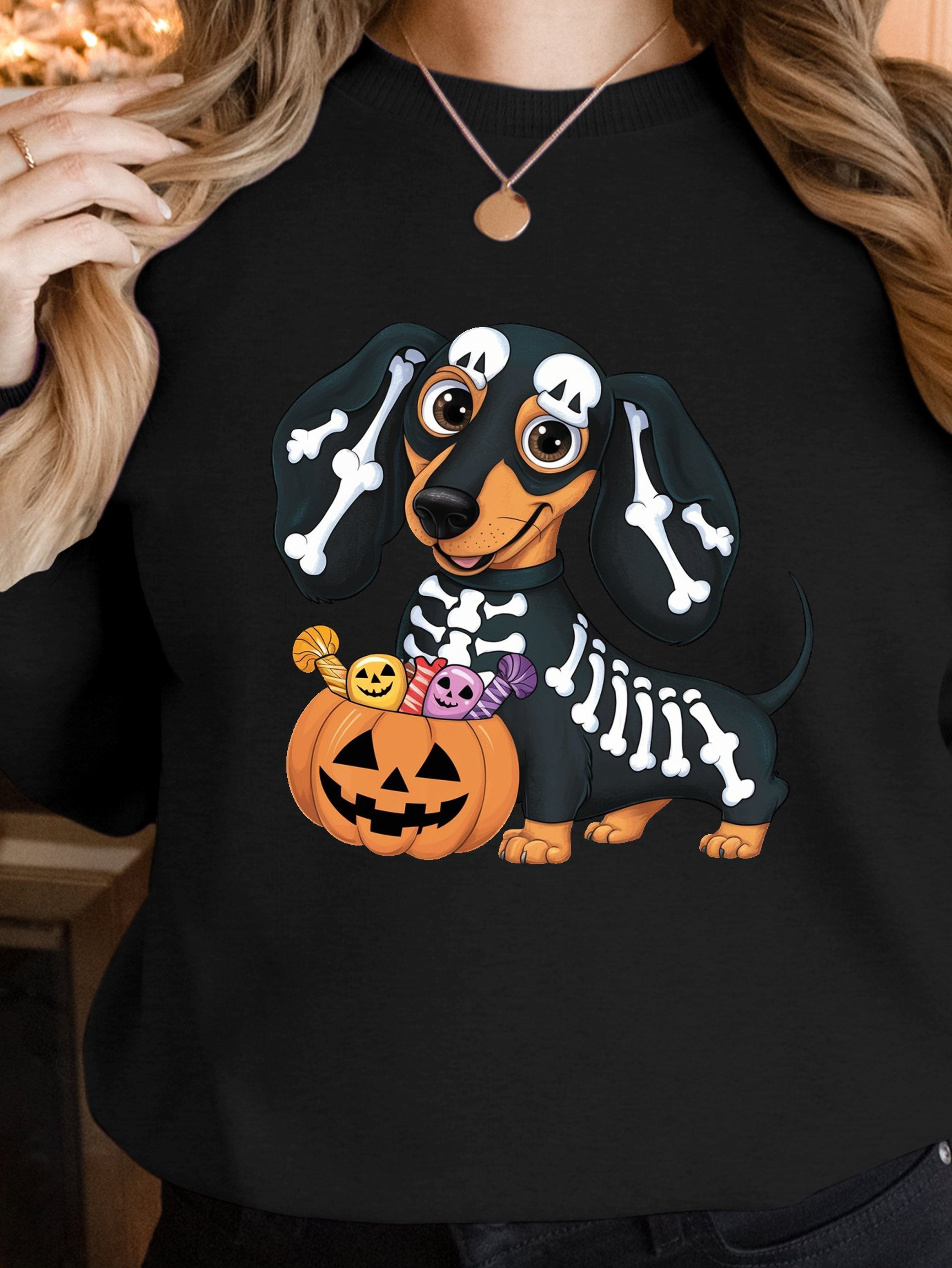 Halloween dachshund women's sweatshirts