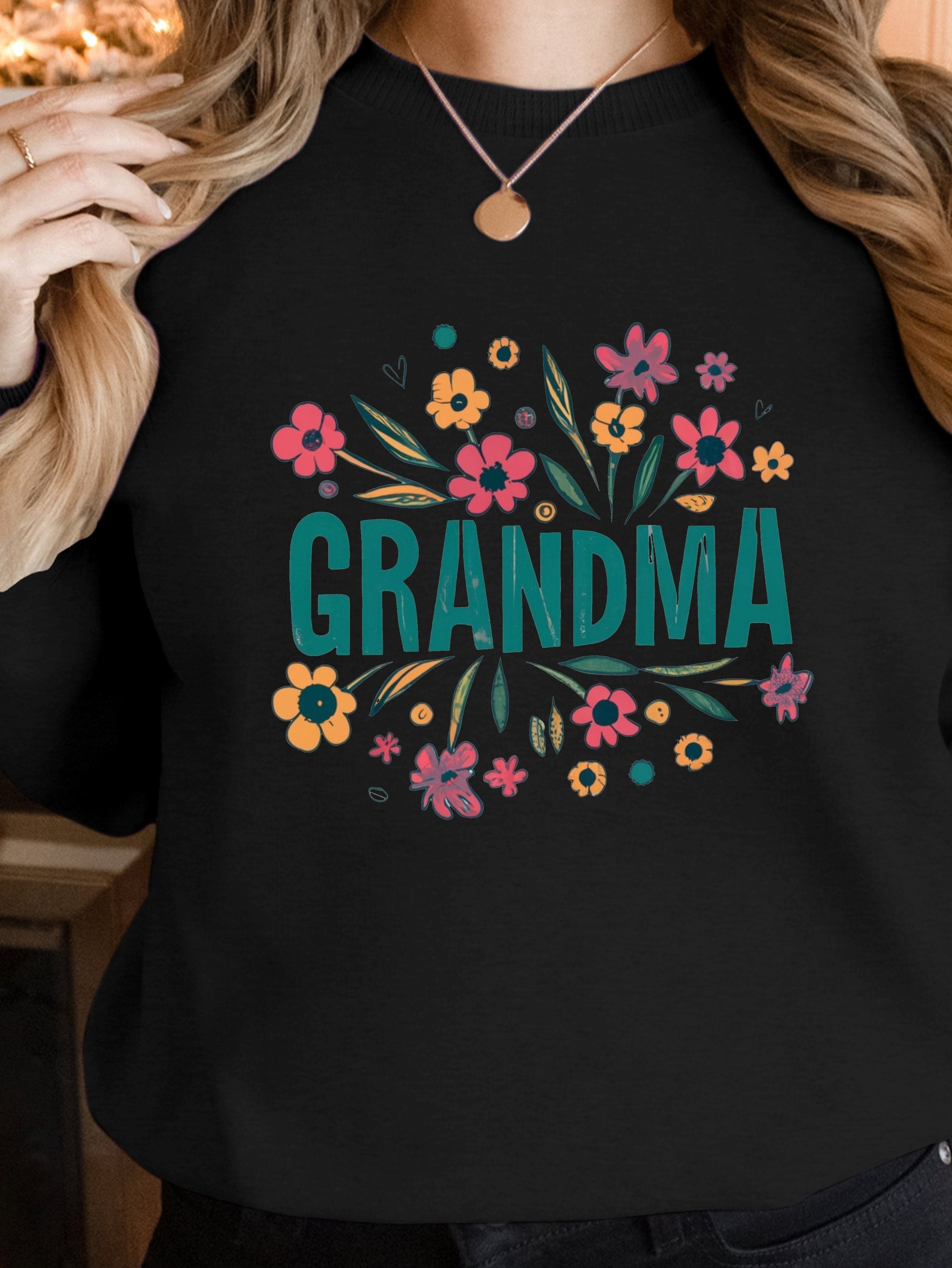 grandma t shirt wildflowers women's sweatshirts