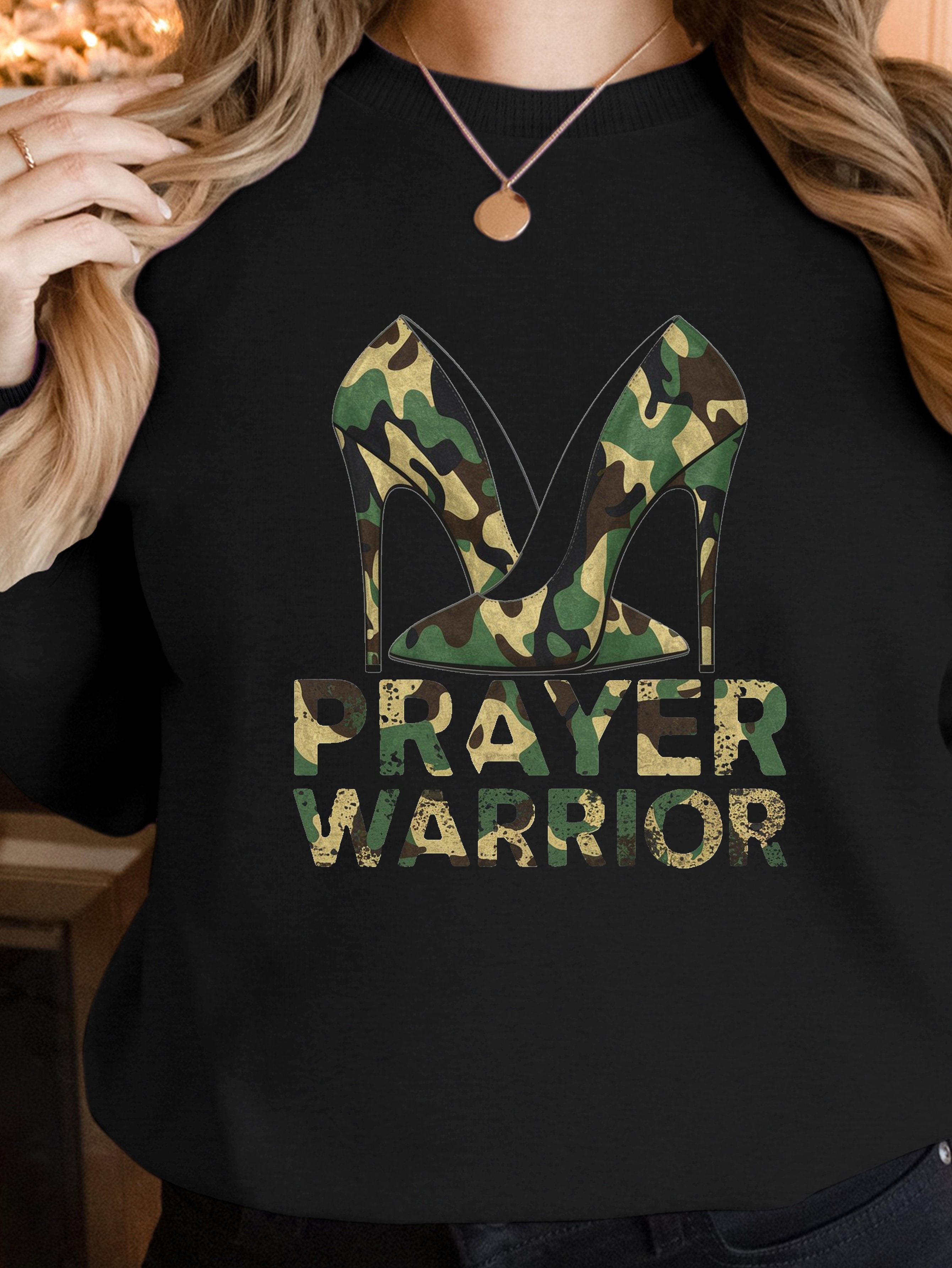 PRAYER WARRIOR high heeled shoes women's sweatshirts