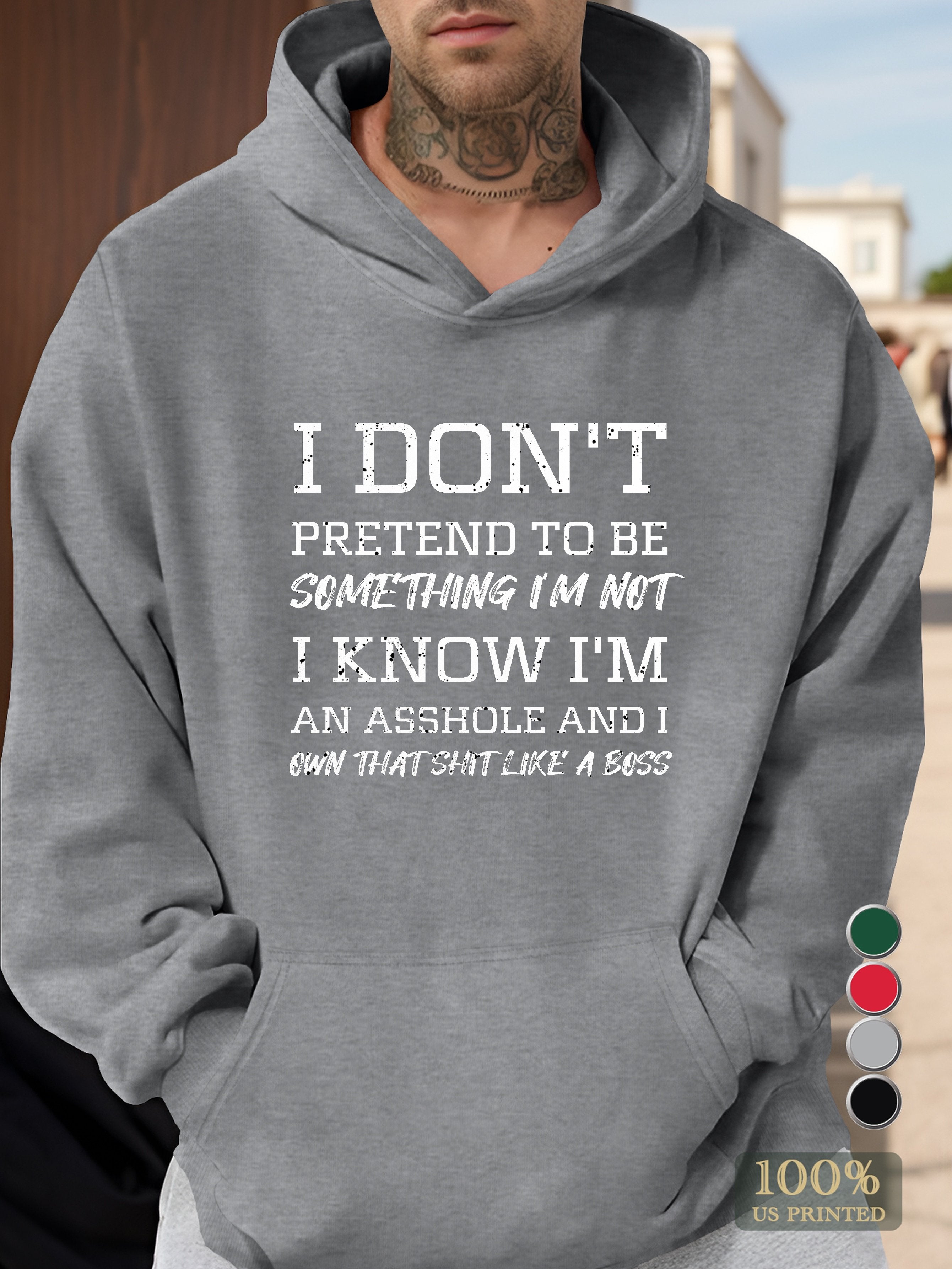 Asshole boss ownership Men's hooded sweatshirt