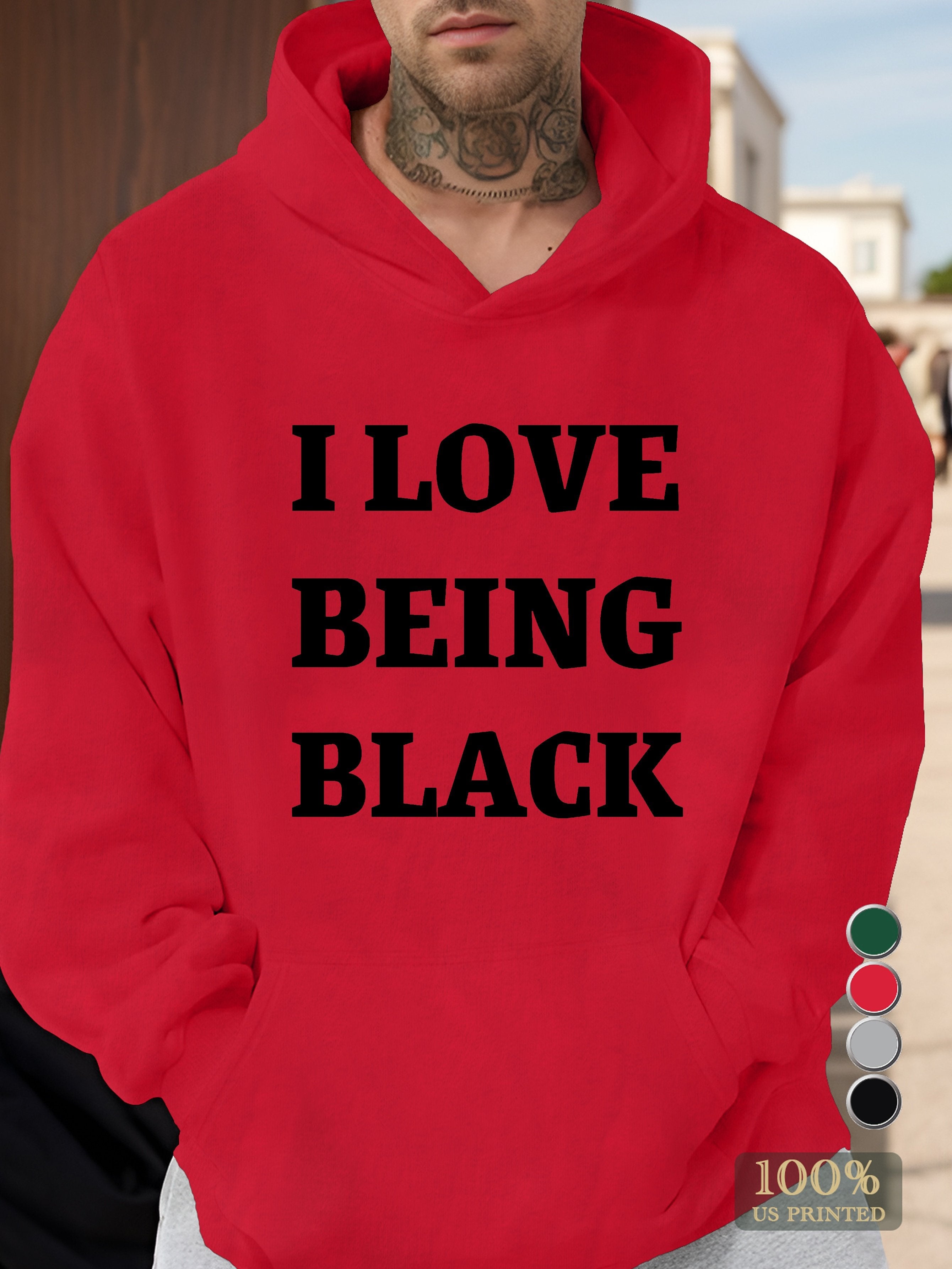 I Love Black People Men's hooded sweatshirt