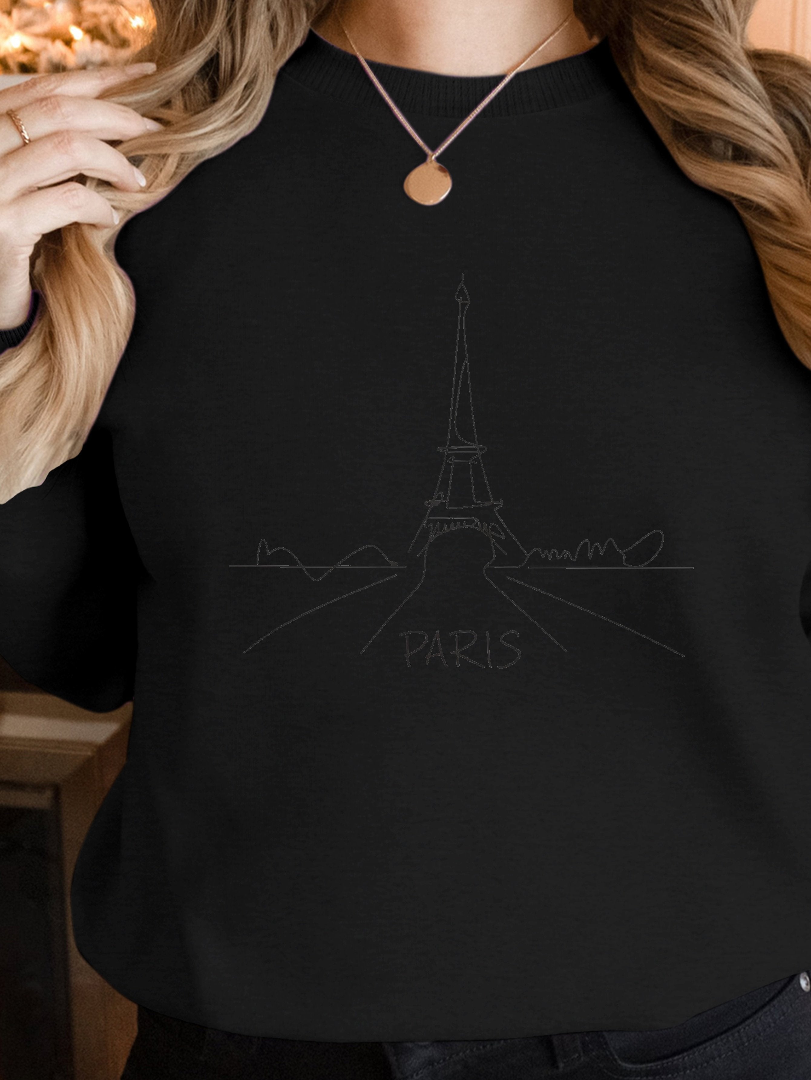 Minimalistic Paris Line Art women's sweatshirts