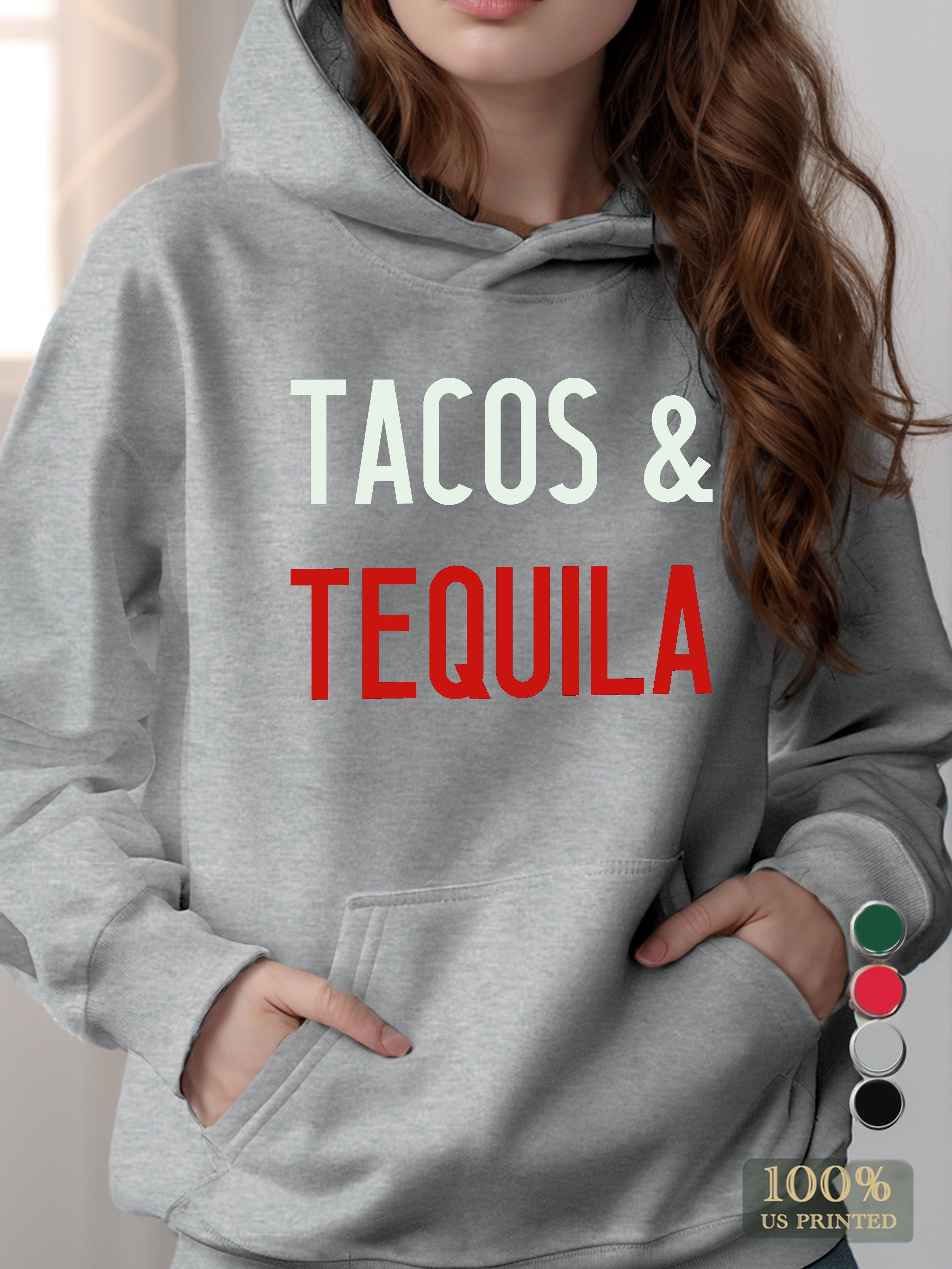 Tequila tacos women's hooded sweatshirt