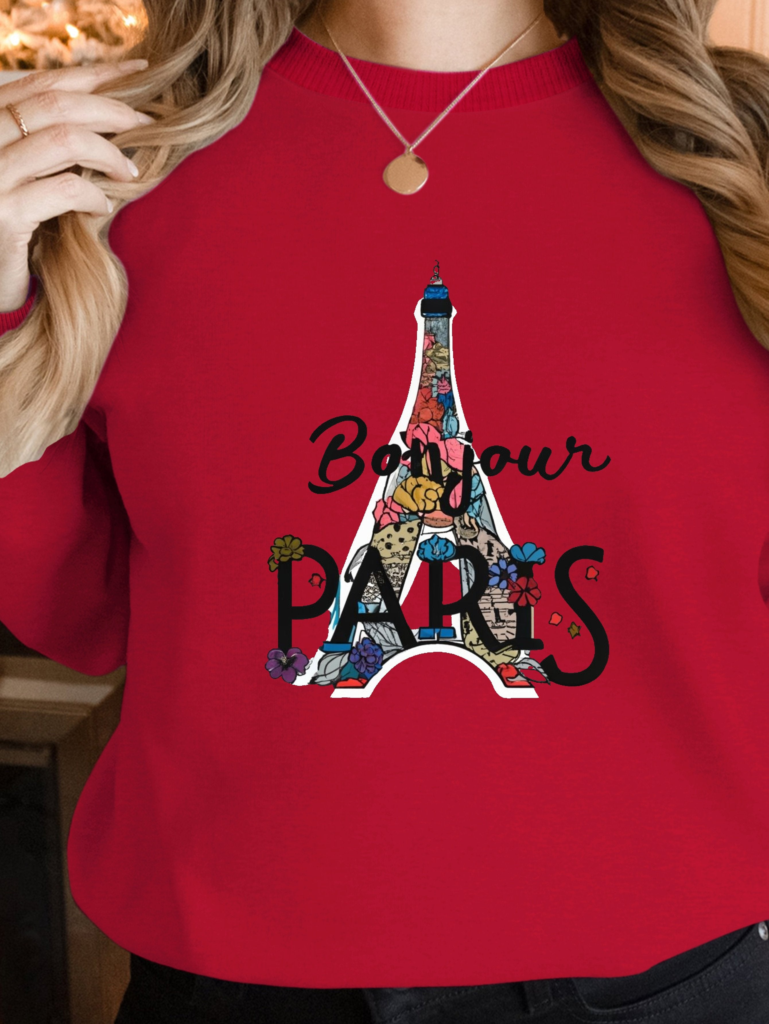 Hello Paris Typography women's sweatshirts