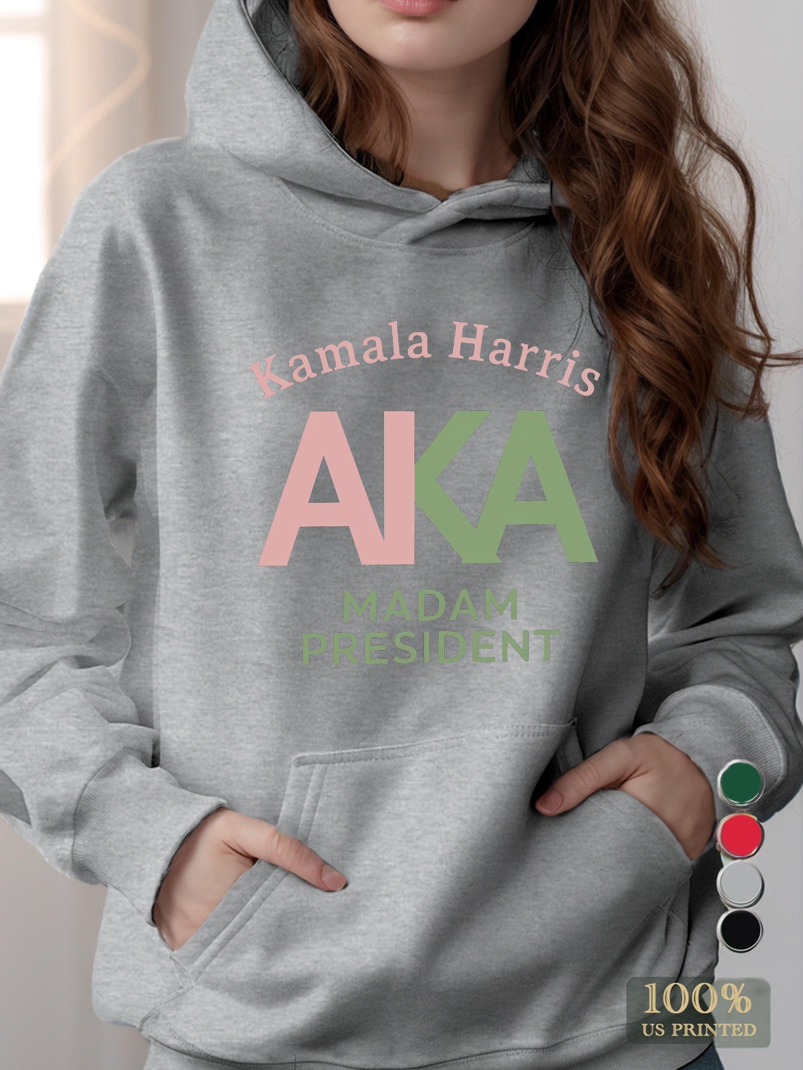 Kamala Harris AKA design women's hooded sweatshirt